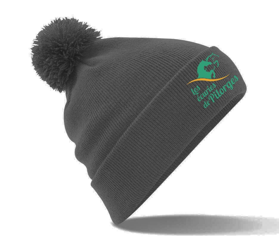 BONNET AVEC POMPOM - Les Écuries de Pilorges - Gris Anthracite - BF426