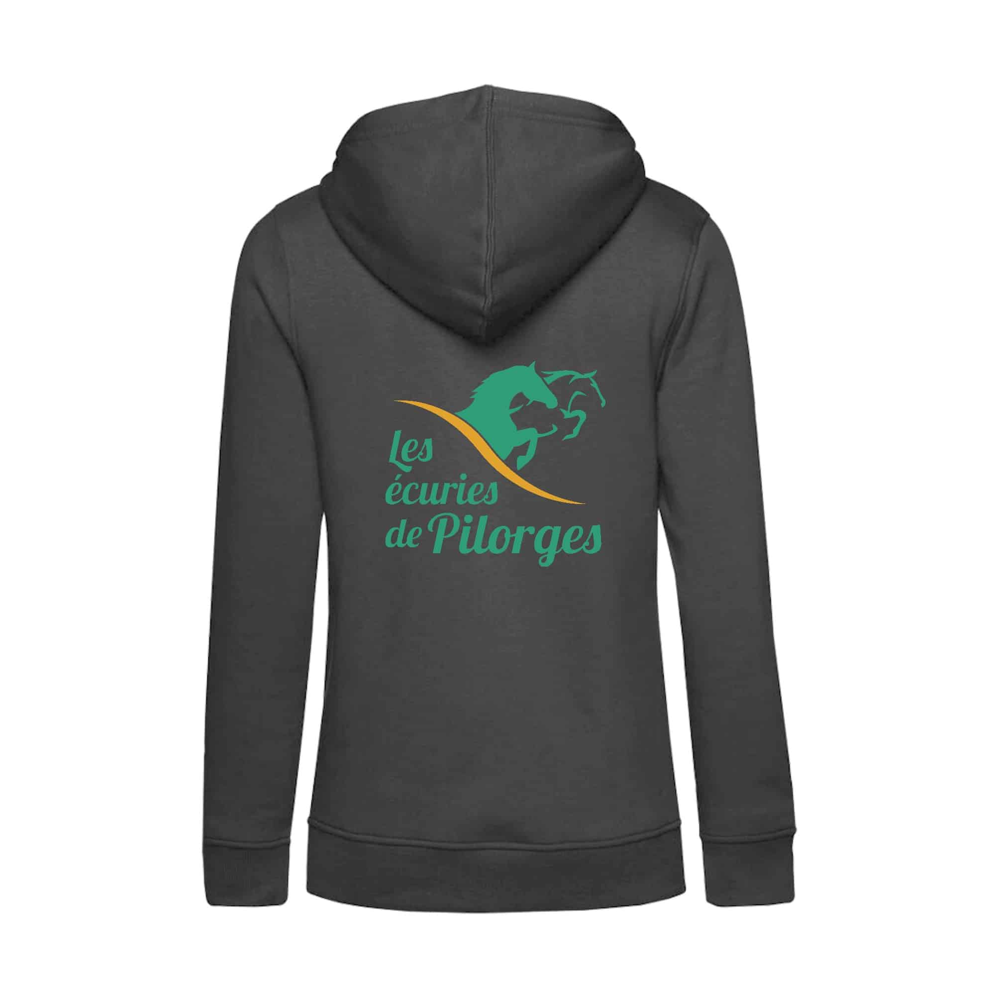 SWEAT A CAPUCHE (femme) – Les Écuries de Pilorges - Gris Anthracite - BCW34B – Image 3