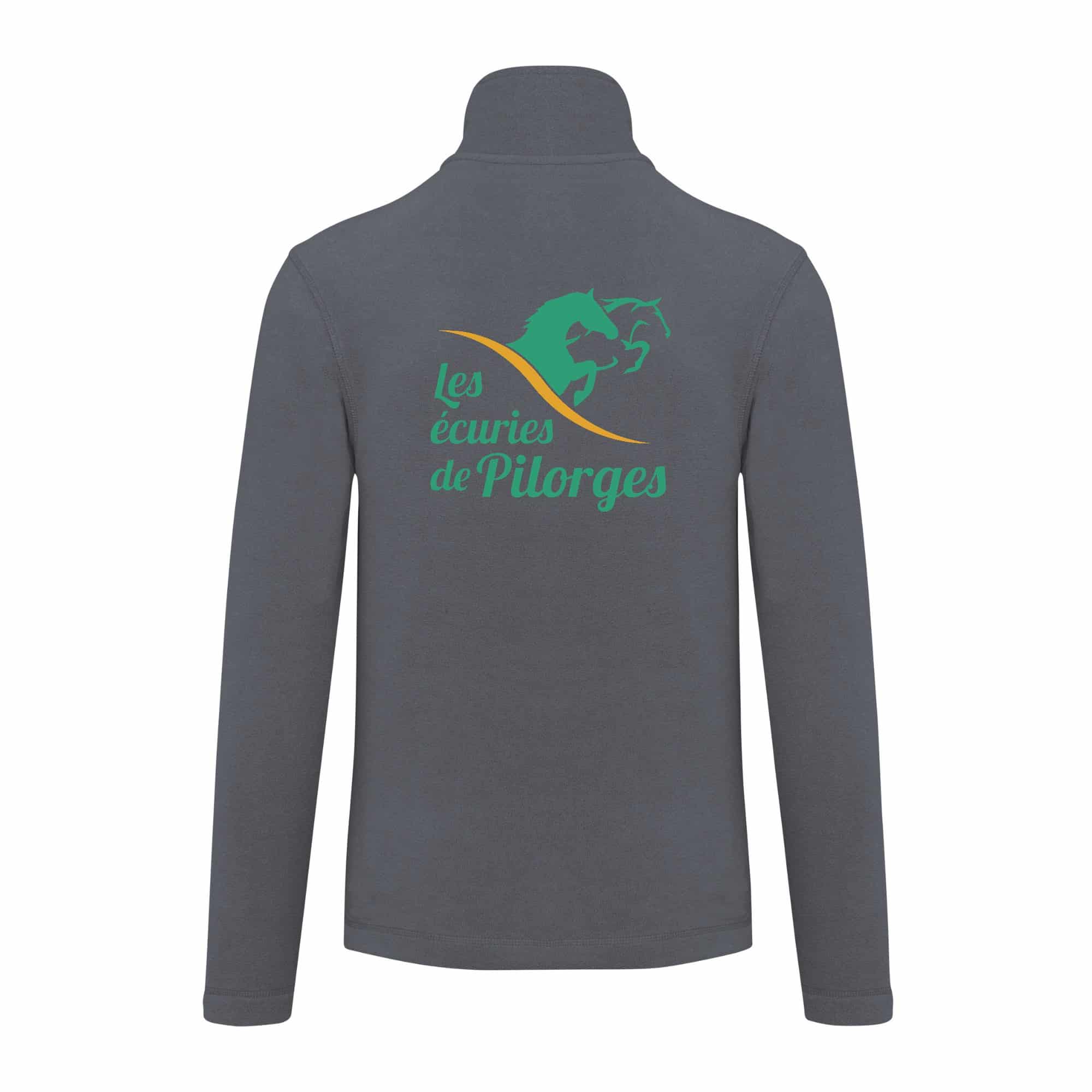 Veste micropolaire zippée (femme) – Les Écuries de Pilorges - Gris Anthracite – K907 – Image 3