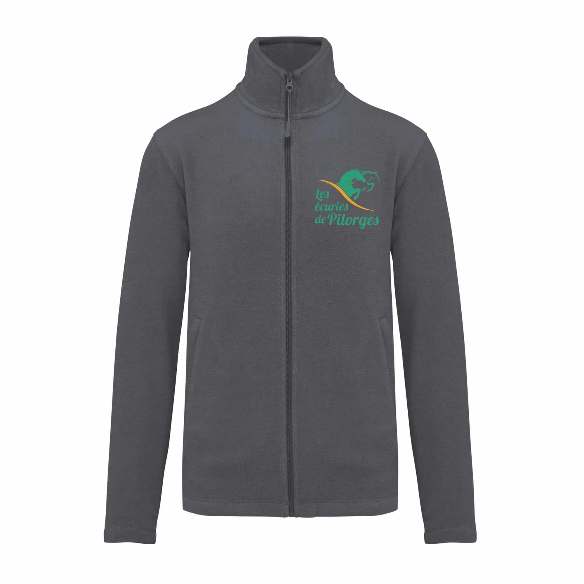 Veste micropolaire zippée (femme) – Les Écuries de Pilorges - Gris Anthracite – K907
