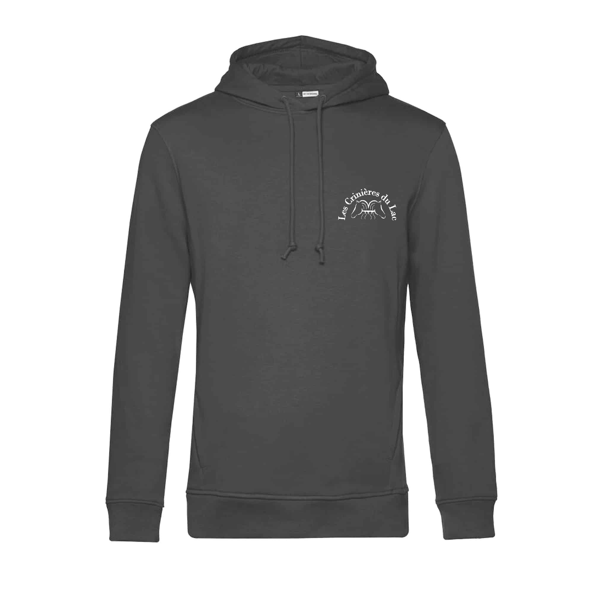 SWEAT A CAPUCHE (homme) - Les crinieres du lac - Gris Anthracite - BCU33B