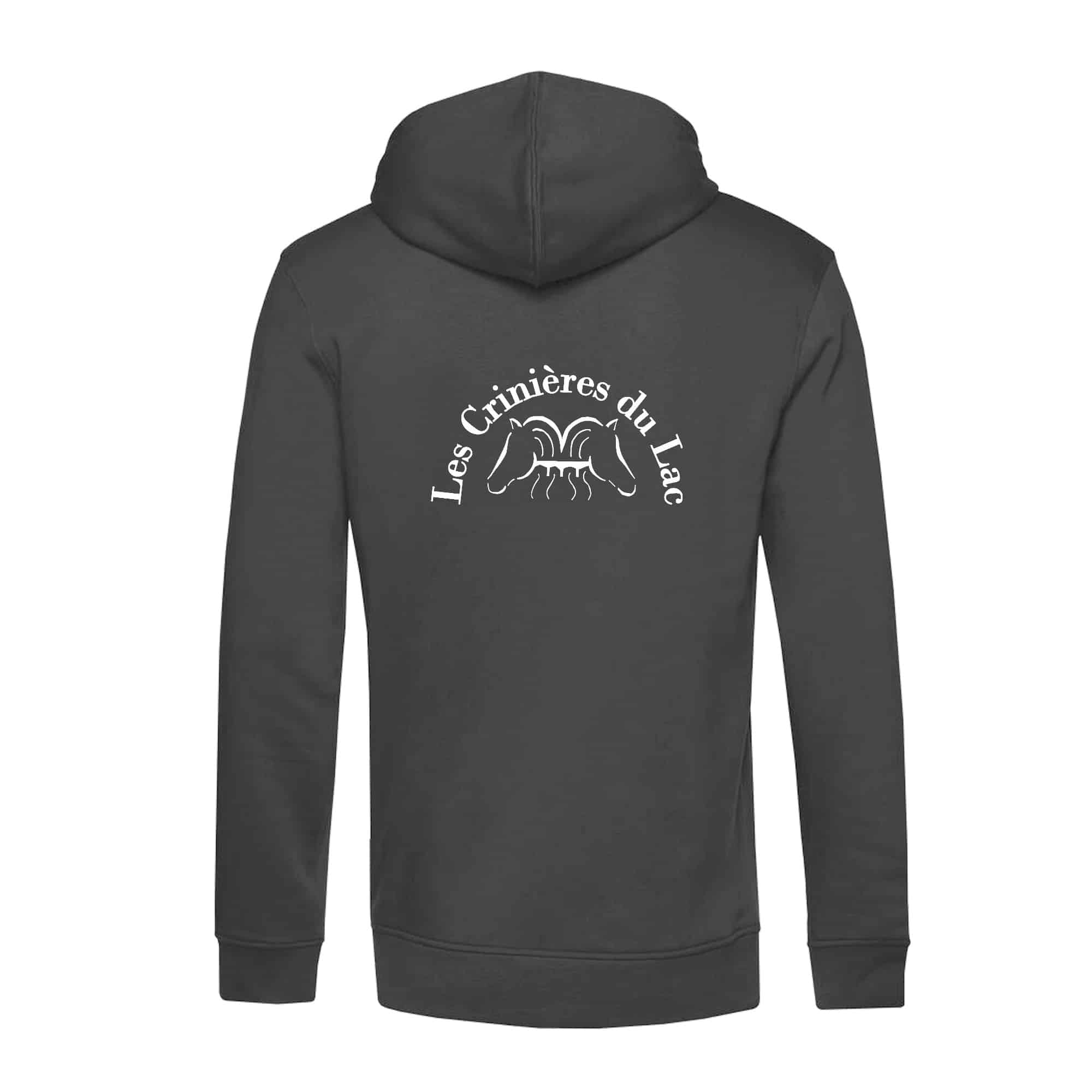 SWEAT A CAPUCHE (homme) - Les crinieres du lac - Gris Anthracite - BCU33B – Image 3