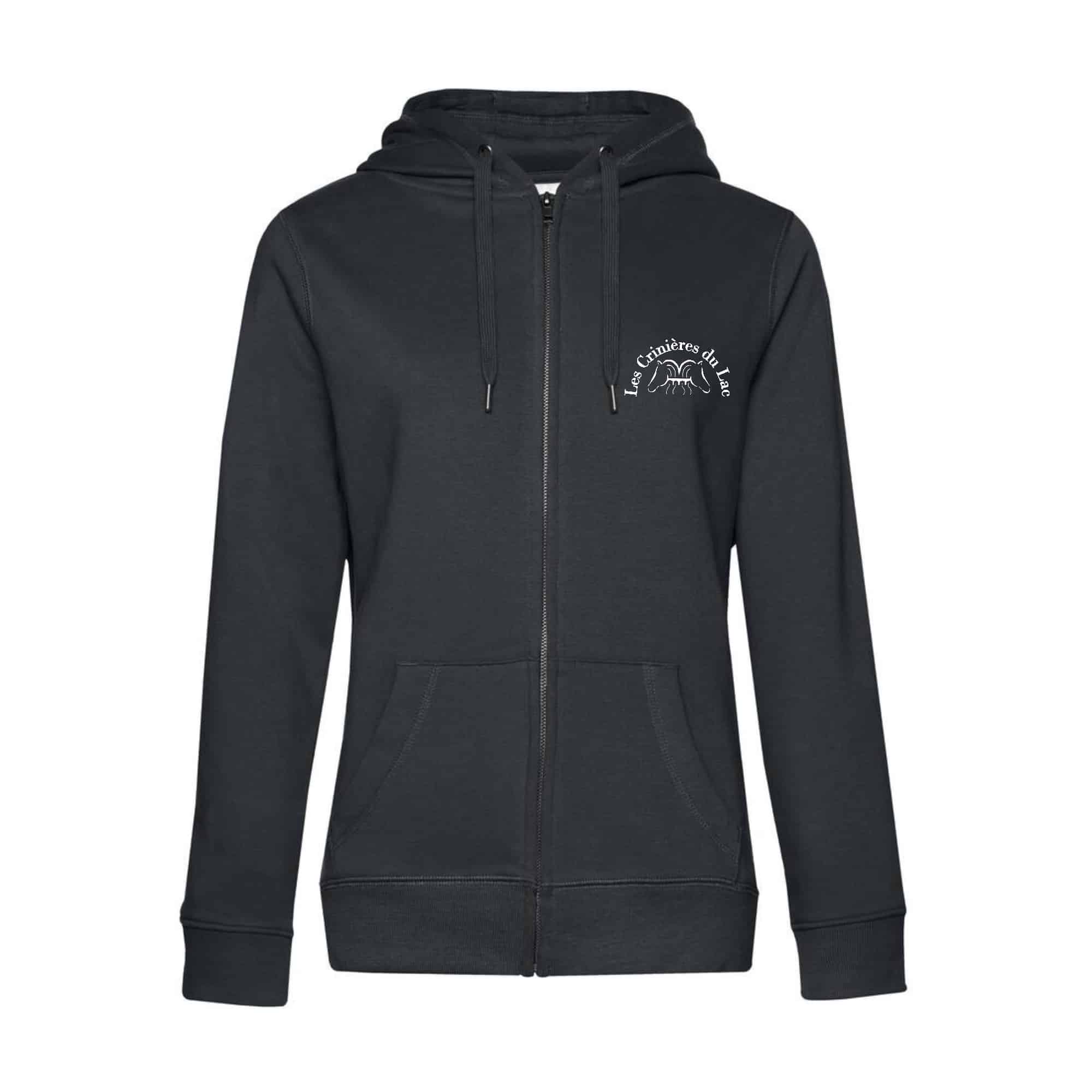 SWEAT ZIPPÉ (femme) - Les crinieres du lac - Gris Anthracite - BCW03Q