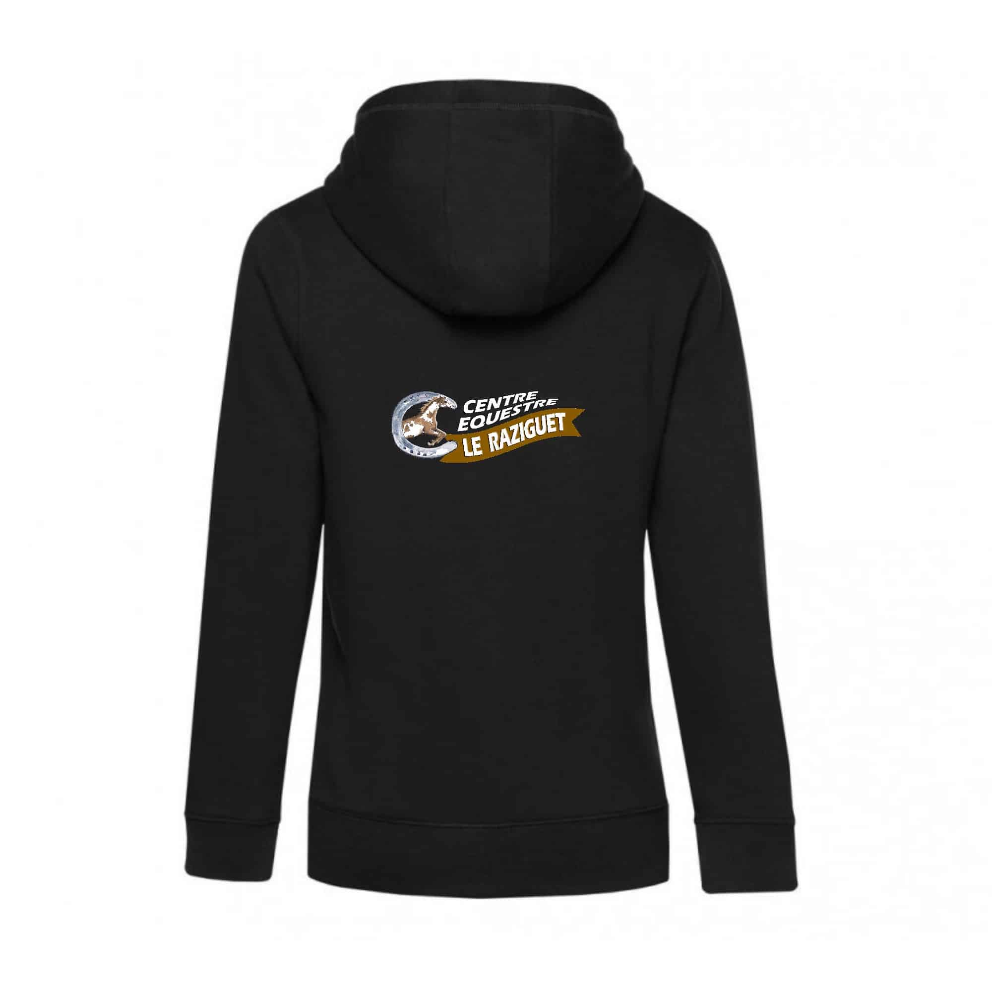 SWEAT ZIPPÉ (femme) - Centre équestre le Raziguet - Noir - BCW03Q – Image 3