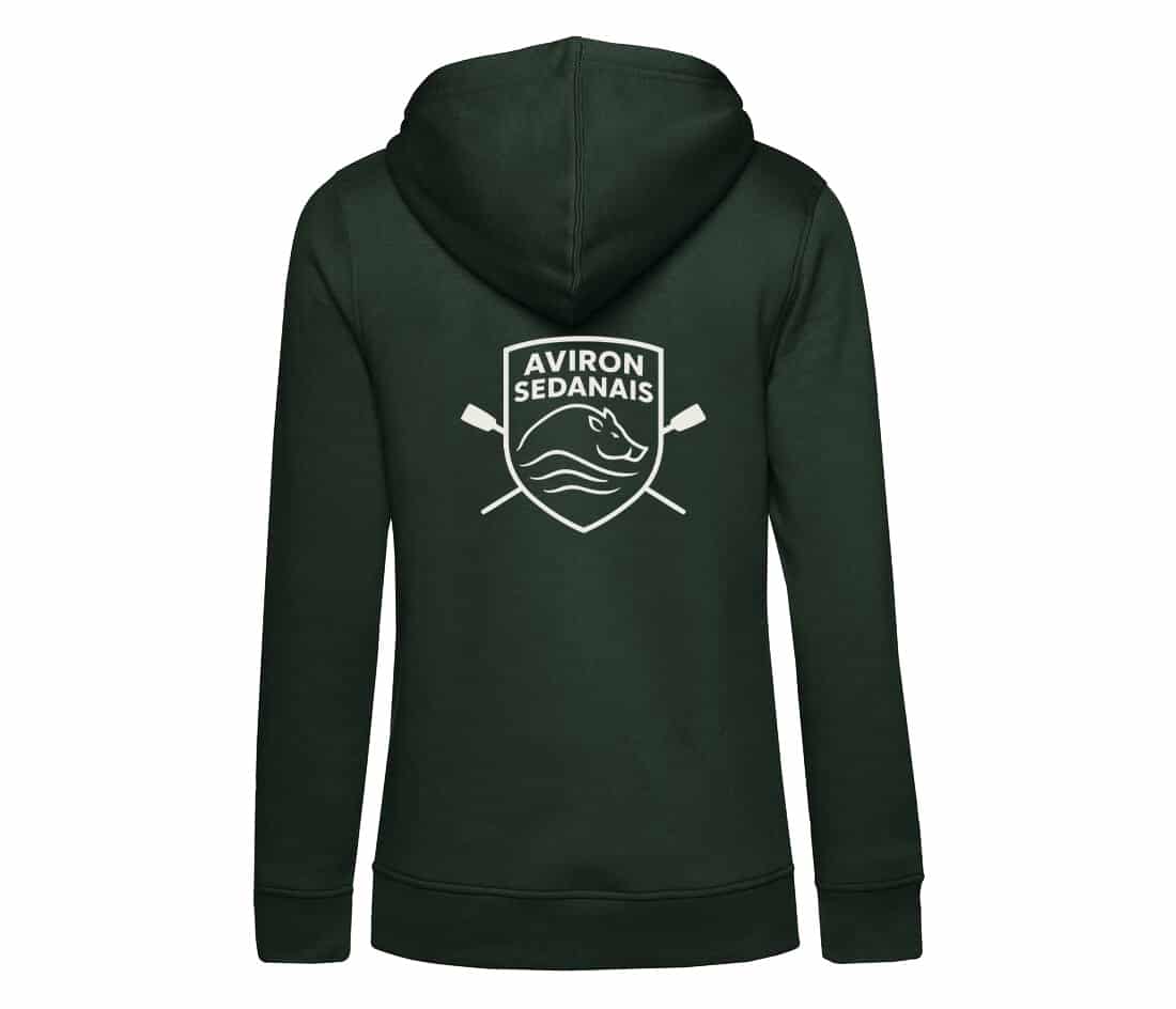 SWEAT A CAPUCHE (femme) – Aviron Sedanais - Vert foret - BCW34B – Image 3