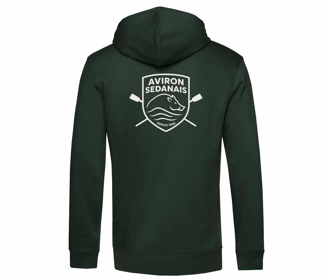 SWEAT A CAPUCHE (homme) - Aviron Sedanais - Vert foret - BCU33B – Image 3