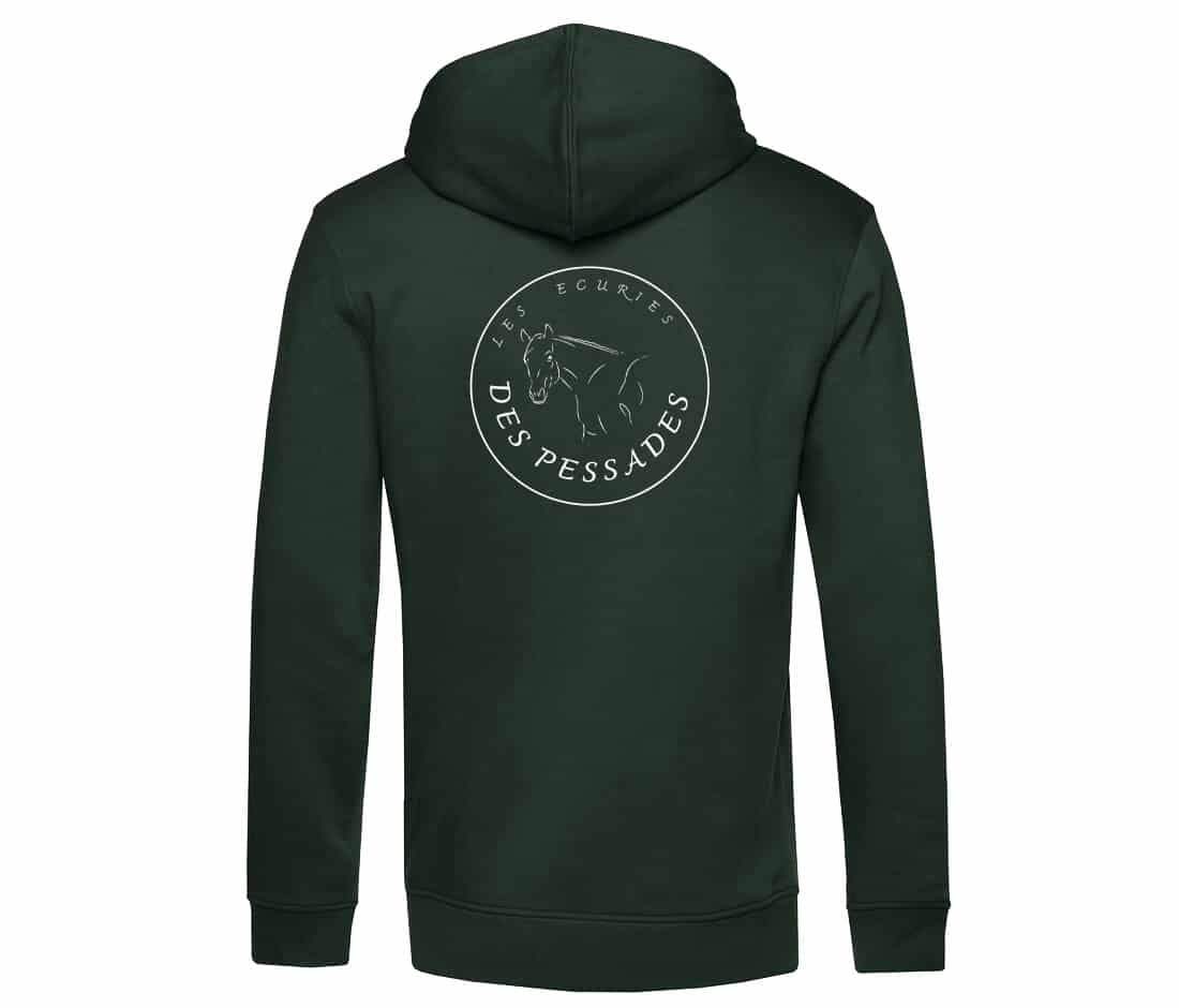 SWEAT A CAPUCHE (homme) - Écurie des Pessades - Vert foret - BCU33B – Image 3