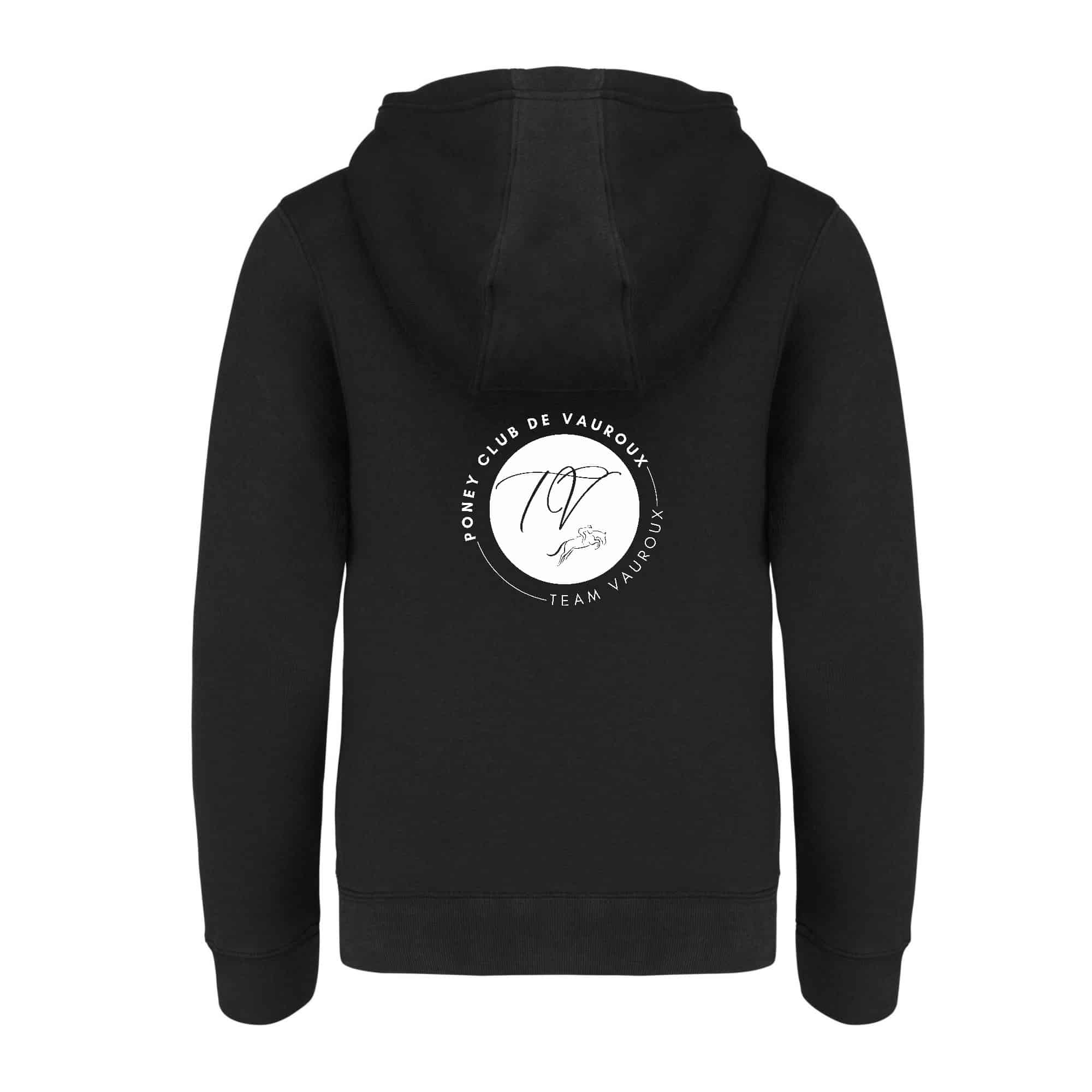 SWEAT A CAPUCHE (enfant) - Poney club de vauroux - Noir - K477 – Image 2