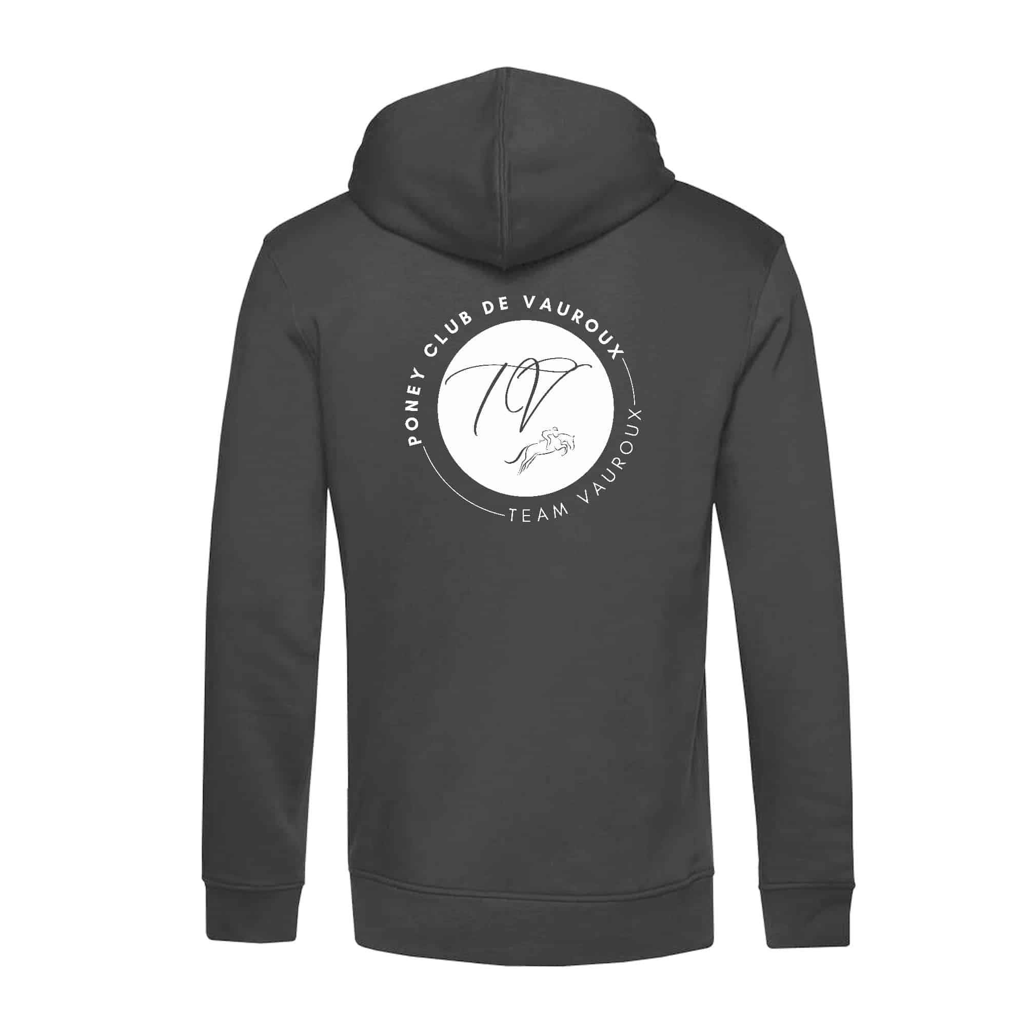 SWEAT A CAPUCHE (femme) – Poney club de vauroux - Gris Anthracite - BCW34B – Image 3