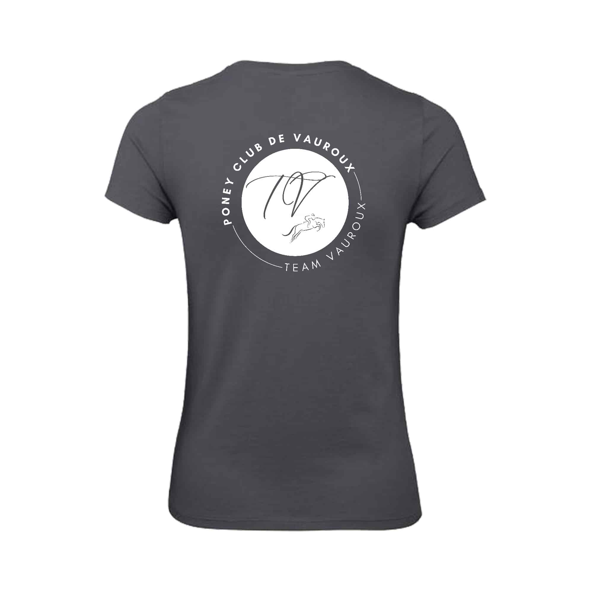 T-SHIRT (femme) - Poney club de vauroux - Gris Anthracite - BC04T – Image 3