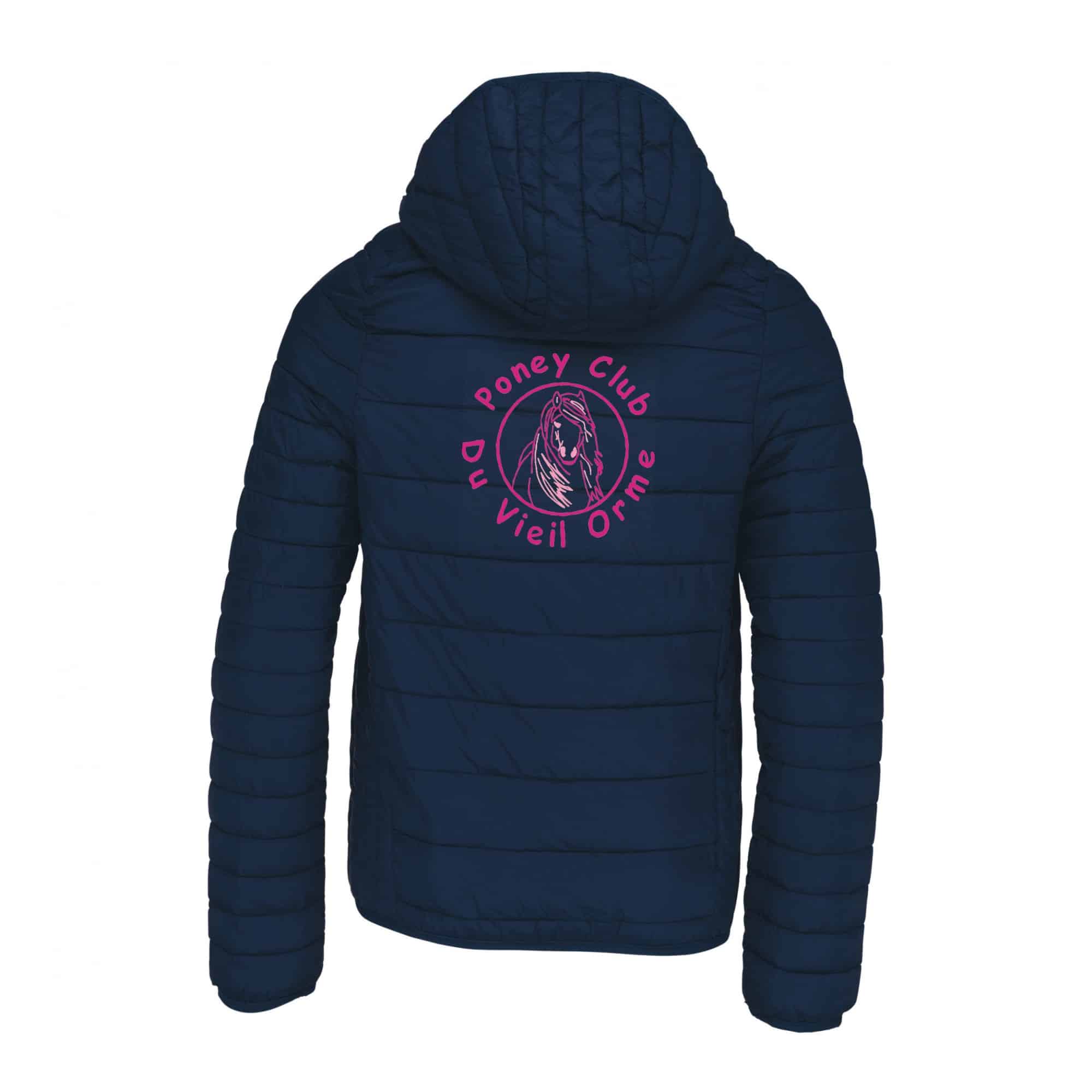 DOUDOUNE AVEC MANCHES ET CAPUCHE (enfant) - Poney club du vieil orme - Navy - K6112 – Image 3
