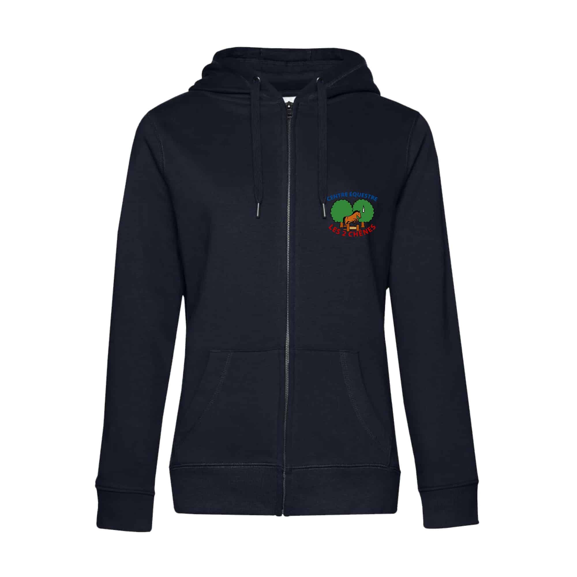 SWEAT ZIPPÉ (femme) - LES 2 CHENES - Navy - BCW03Q