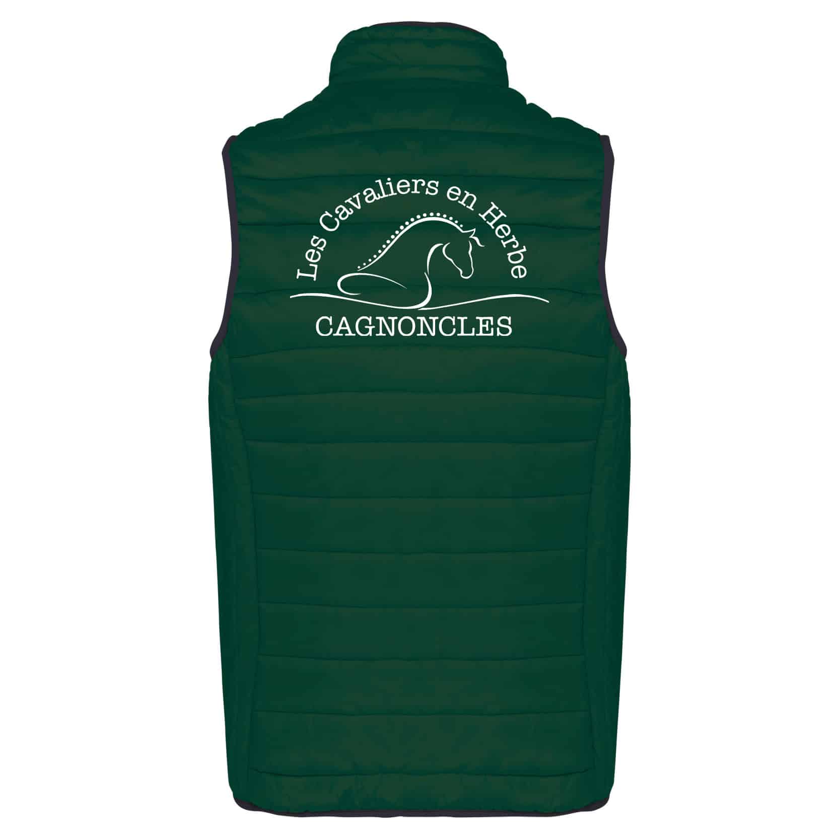 DOUDOUNE SANS MANCHES (homme) - SCAE LES CAVALIERS EN HERBE - Vert foret - K6113 – Image 3