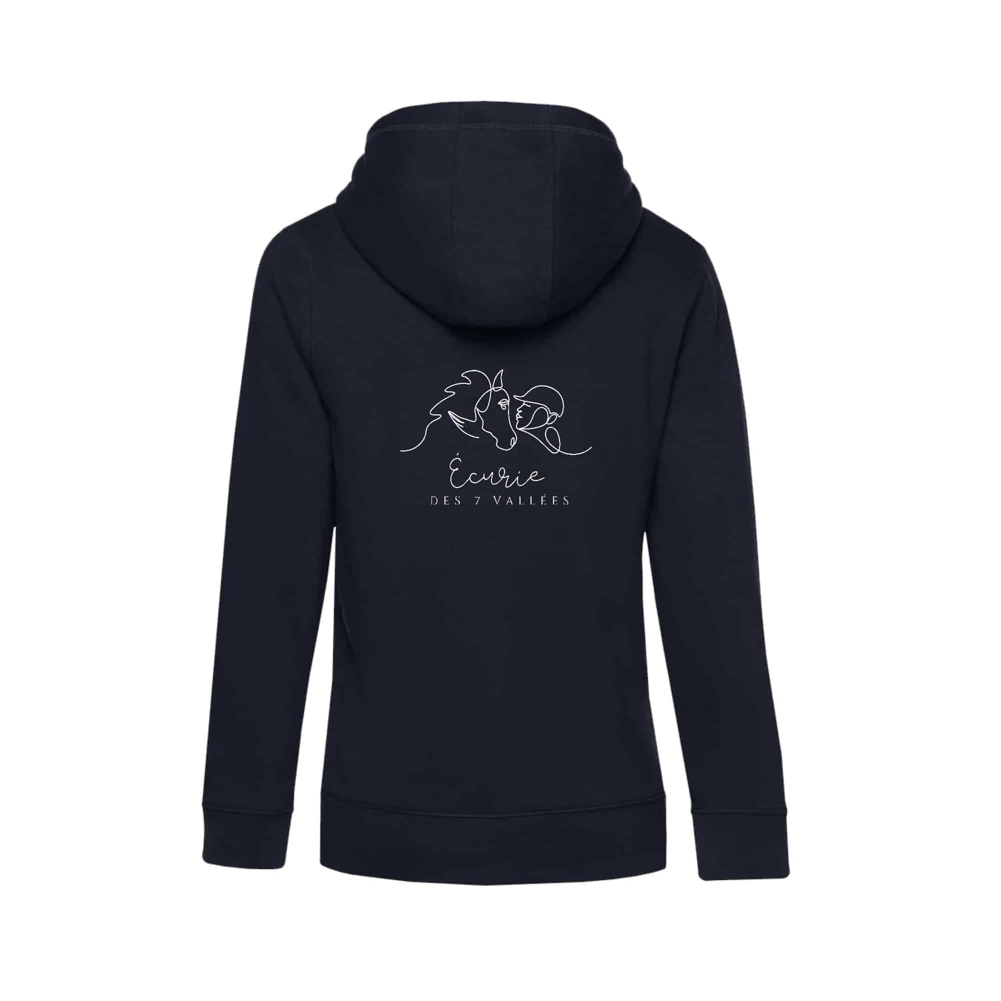 SWEAT ZIPPÉ (femme) - Ecurie des 7 vallées - Navy - BCW03Q – Image 3