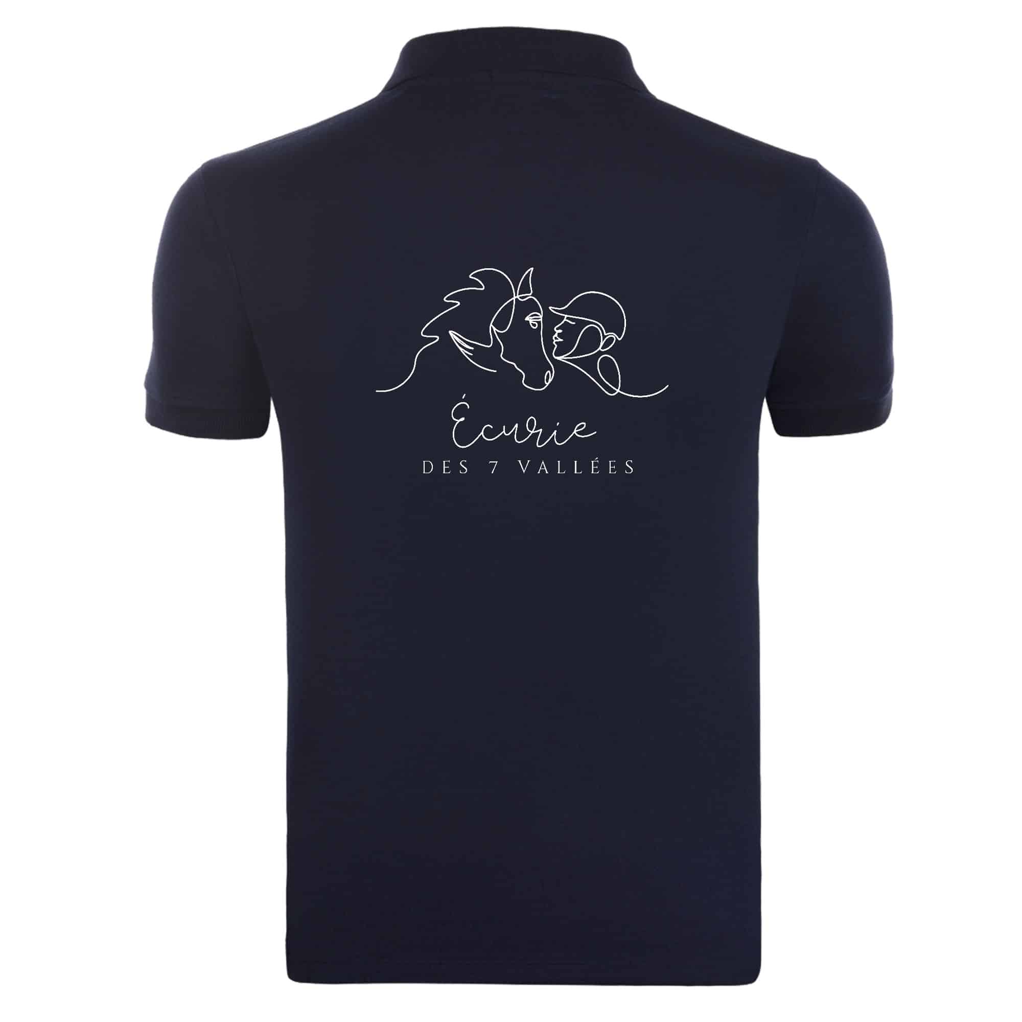 Polo premium (homme) - Ecurie des 7 vallées - Navy - BCU426 – Image 2