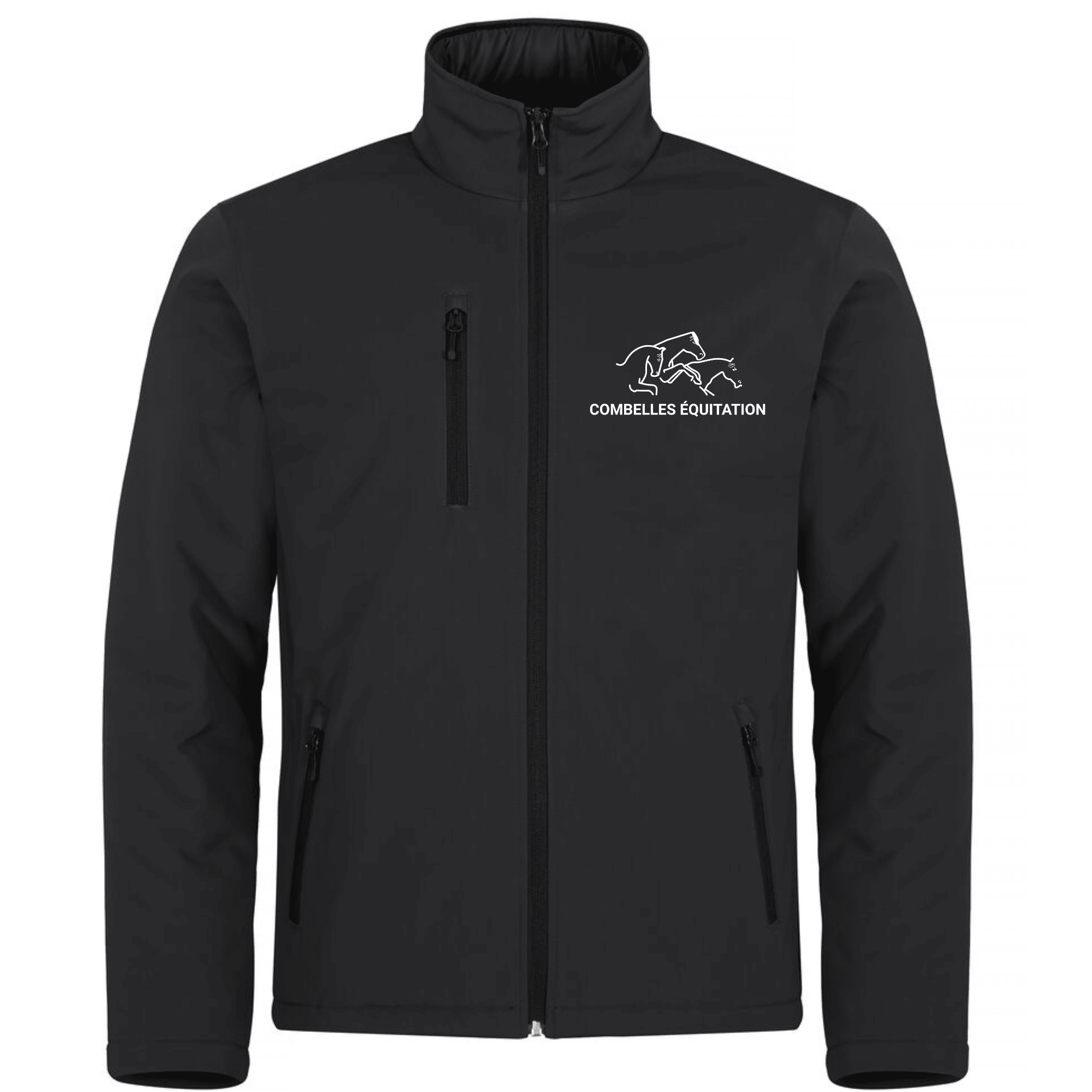 Softshell sans capuche "PADDED" (homme) - Combelles centre équestre - Noir - 020954