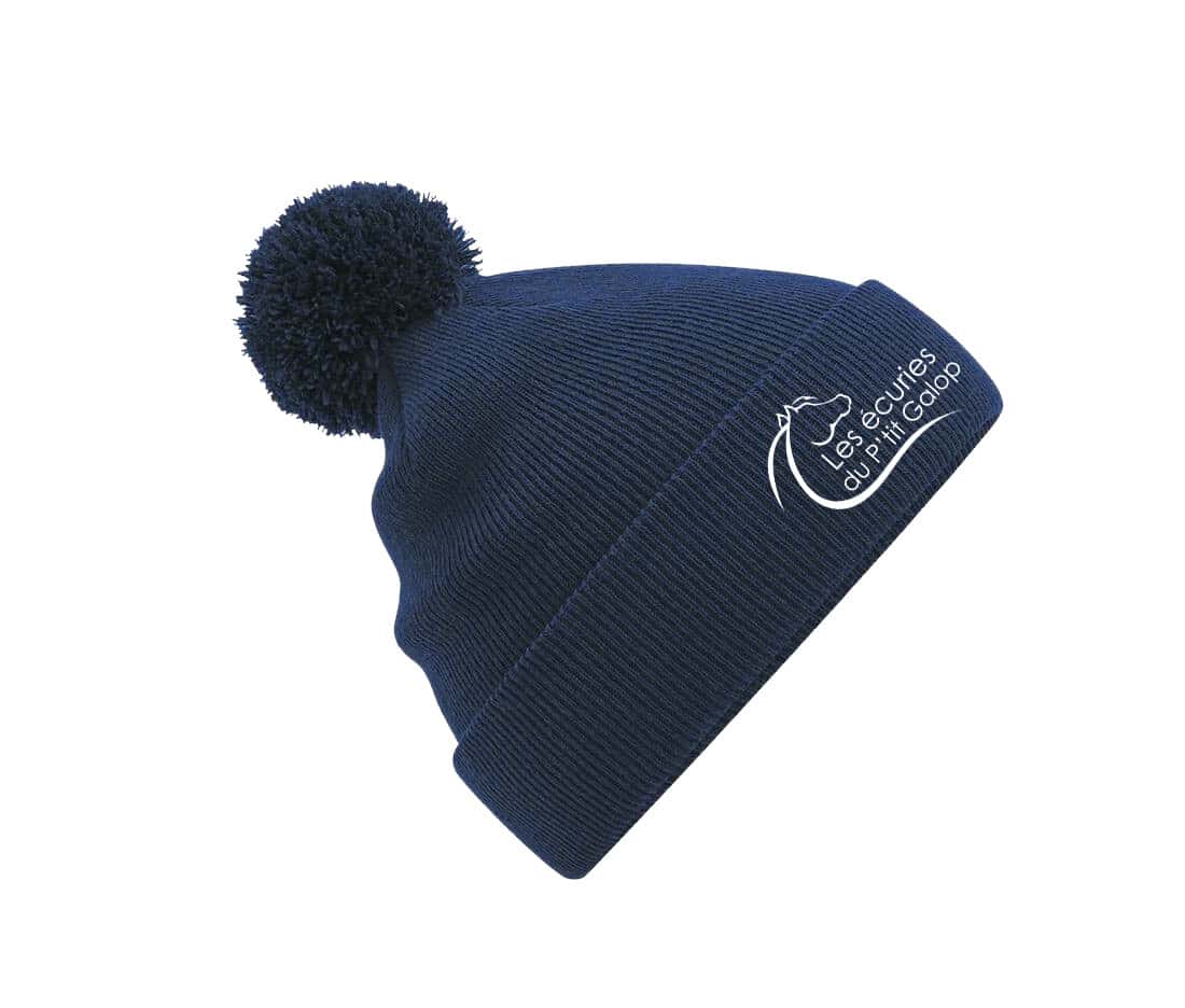 BONNET AVEC POMPOM - Les Ecuries du P'tit Galop - Navy - BF426
