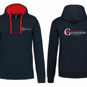 SWEAT A CAPUCHE (enfant) - Ecuries La Gosnière – Navy/Rouge - K453