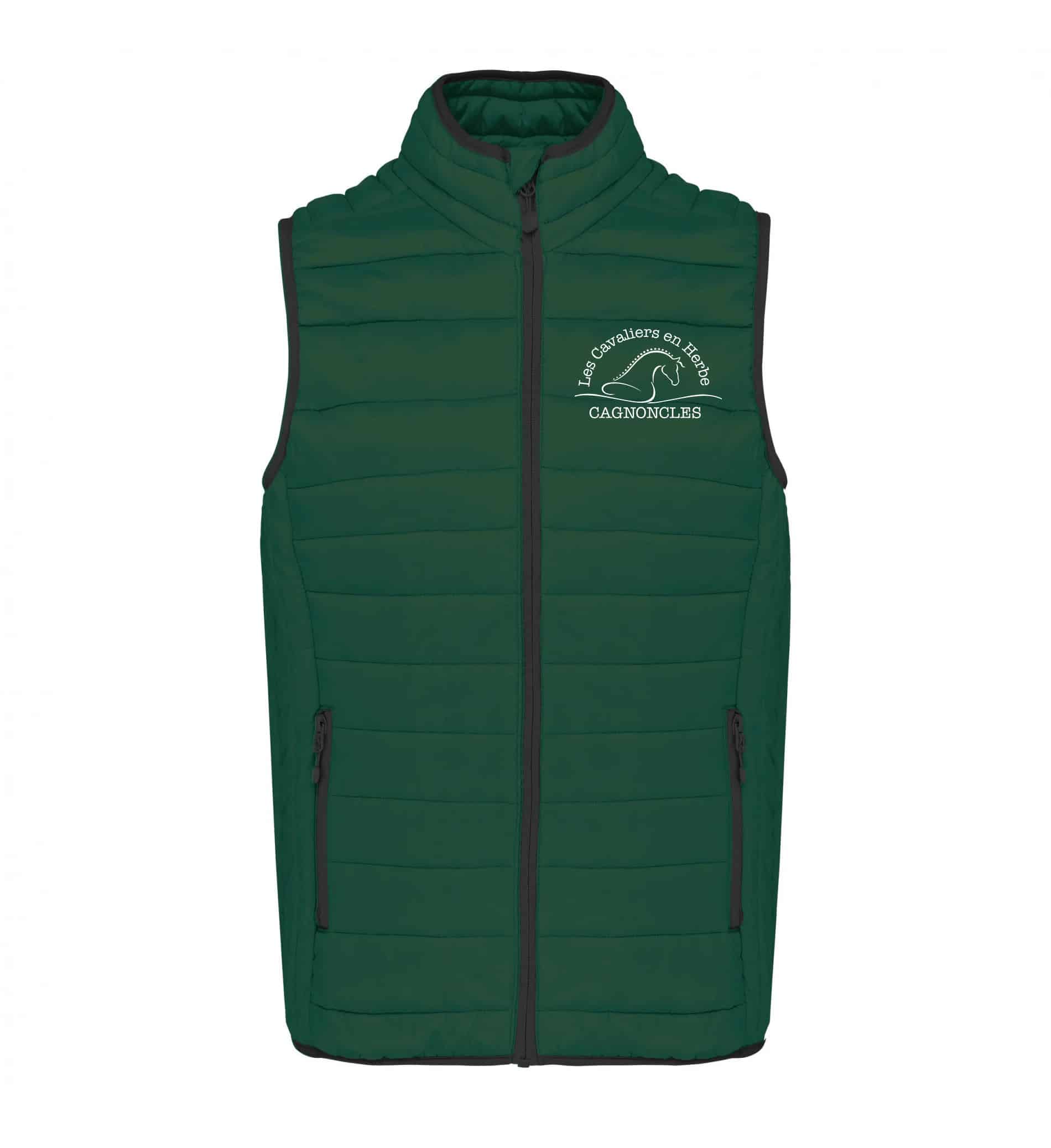 DOUDOUNE SANS MANCHES (homme) - SCAE LES CAVALIERS EN HERBE - Vert foret - K6113