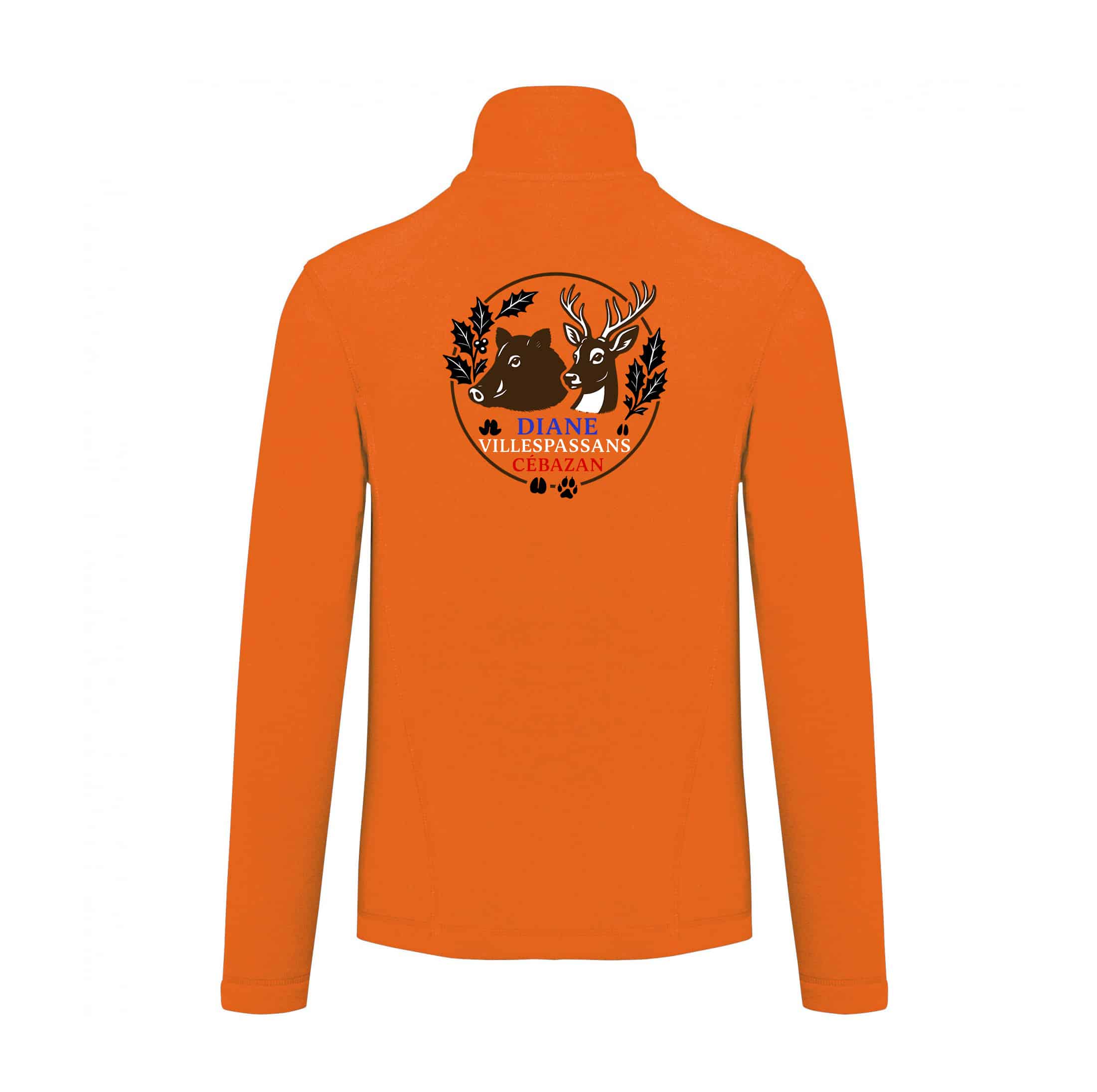 Veste micropolaire zippée (homme) – Diane Villespassans et cébazan - Orange – K911 – Image 3