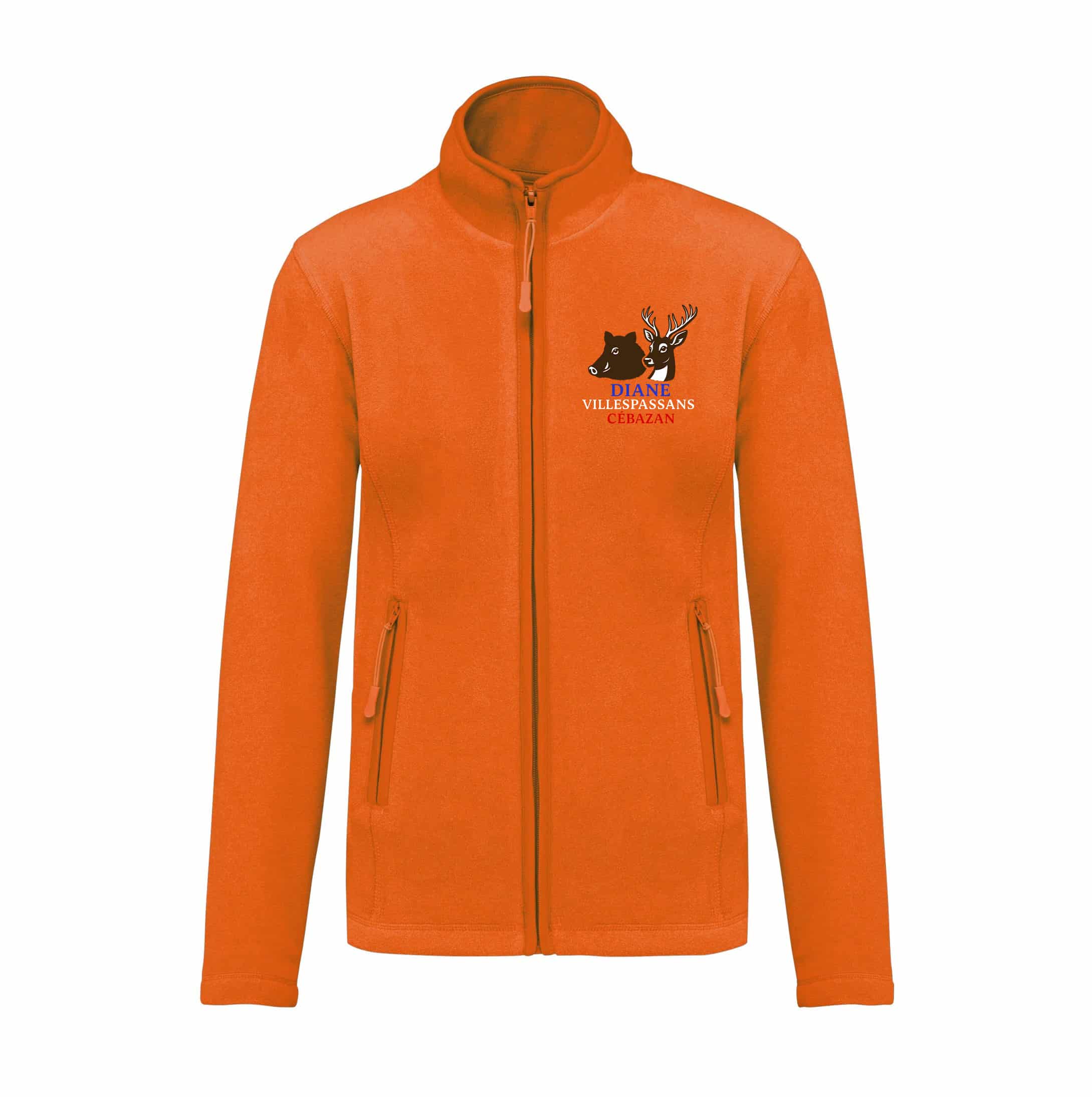 Veste micropolaire zippée (homme) – Diane Villespassans et cébazan - Orange – K911