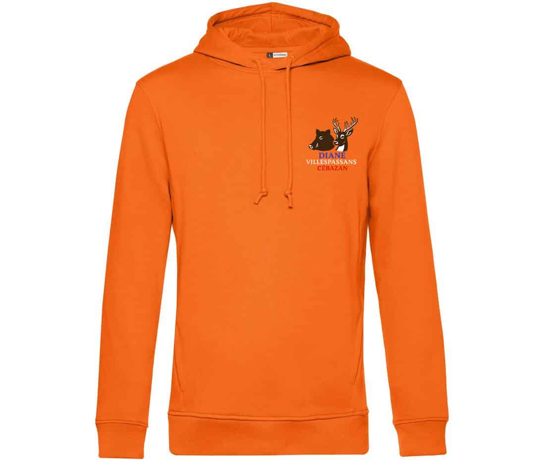 SWEAT A CAPUCHE (homme) - Diane Villespassans et cébazan - Orange - BCU33B