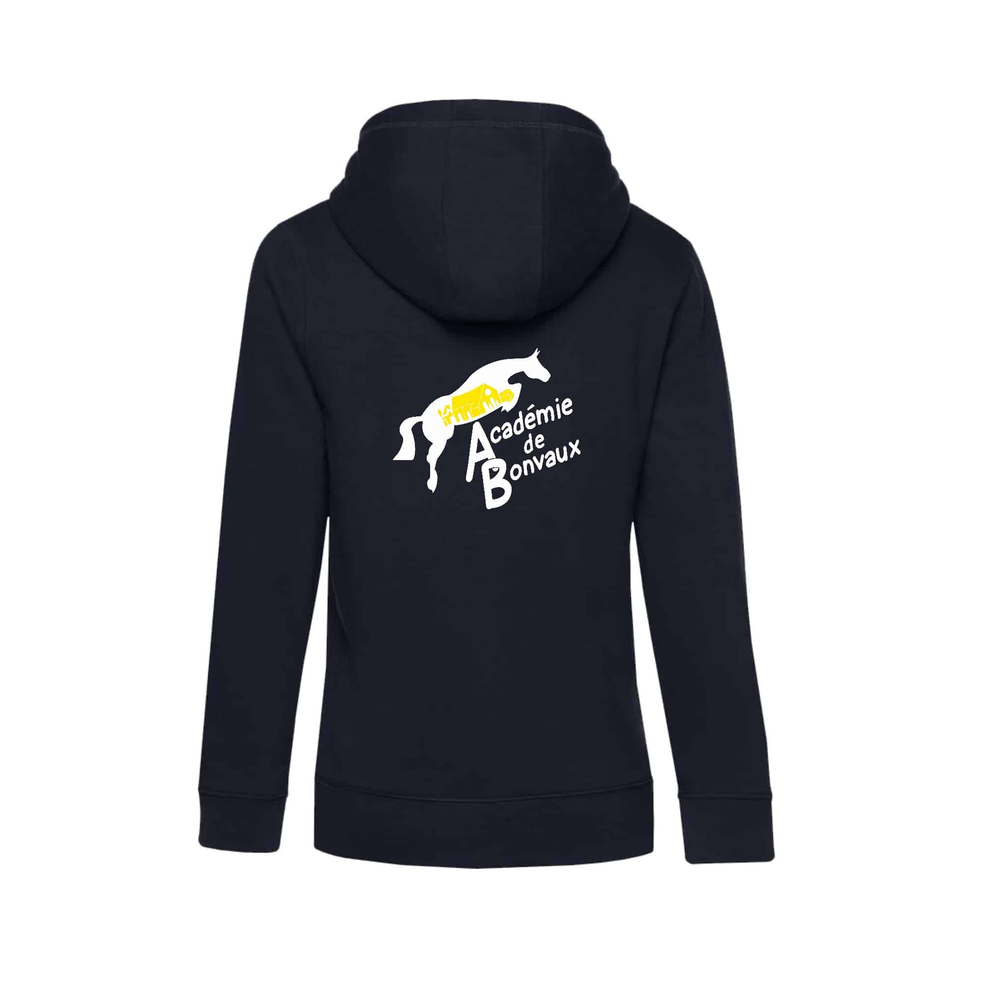 SWEAT ZIPPÉ (femme) - Académie de Bonvaux - Navy - BCW03Q – Image 3