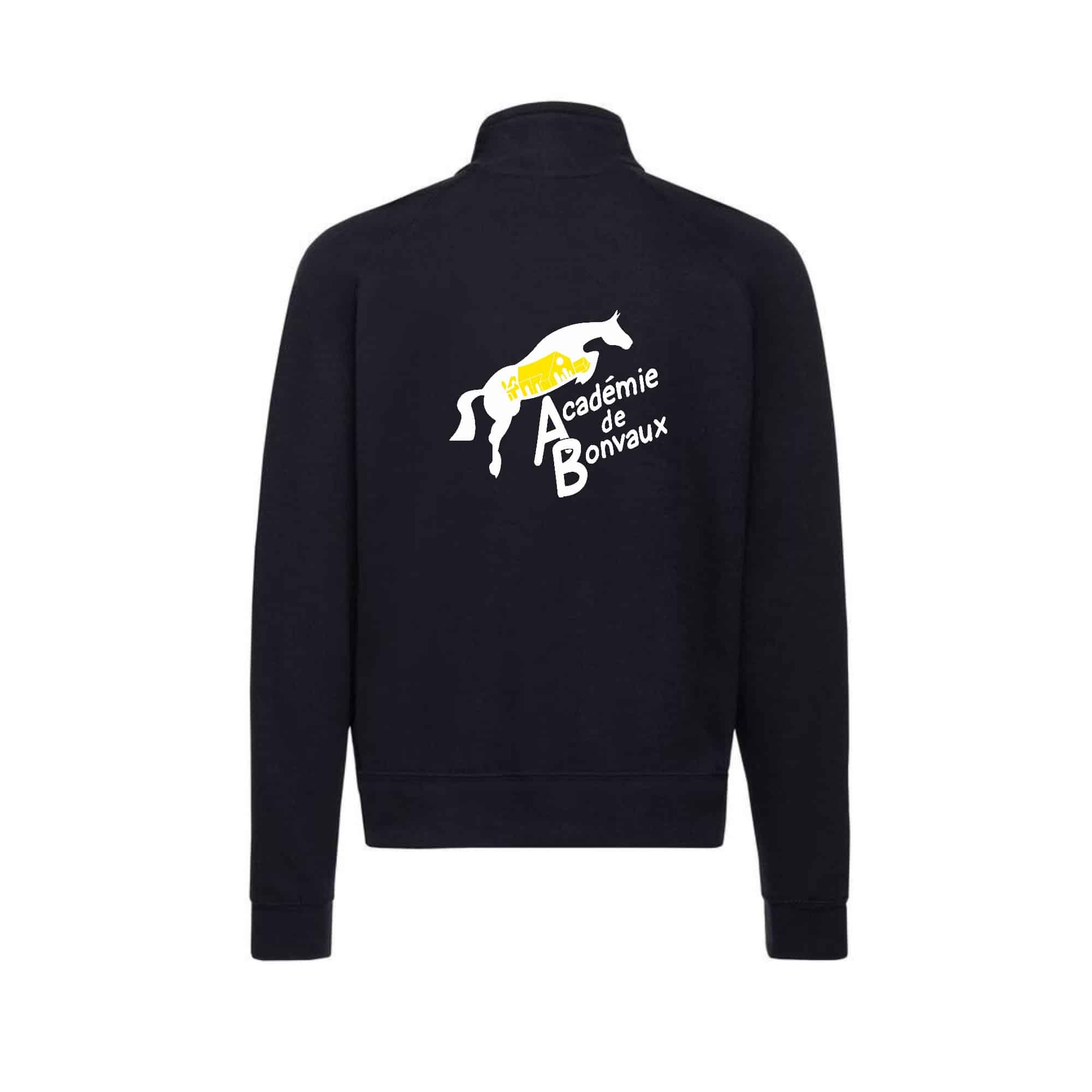 SWEAT ZIPPE SANS CAPUCHE (femme) - Académie de Bonvaux - Navy - SC366 – Image 3