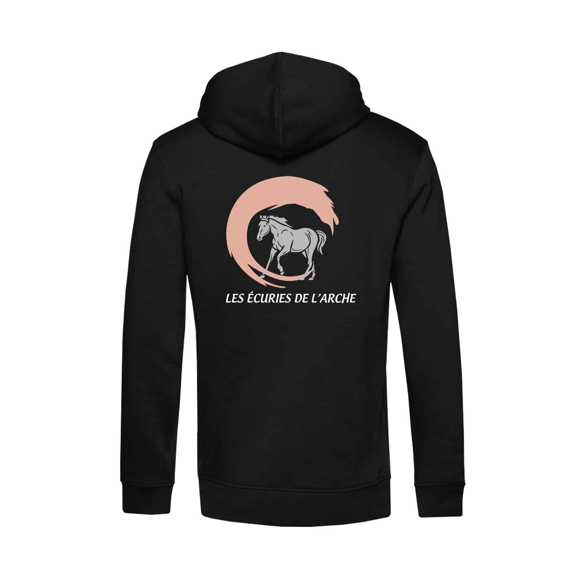 SWEAT A CAPUCHE (homme) - Les écuries de l’arche - Noir - BCU33B – Image 3