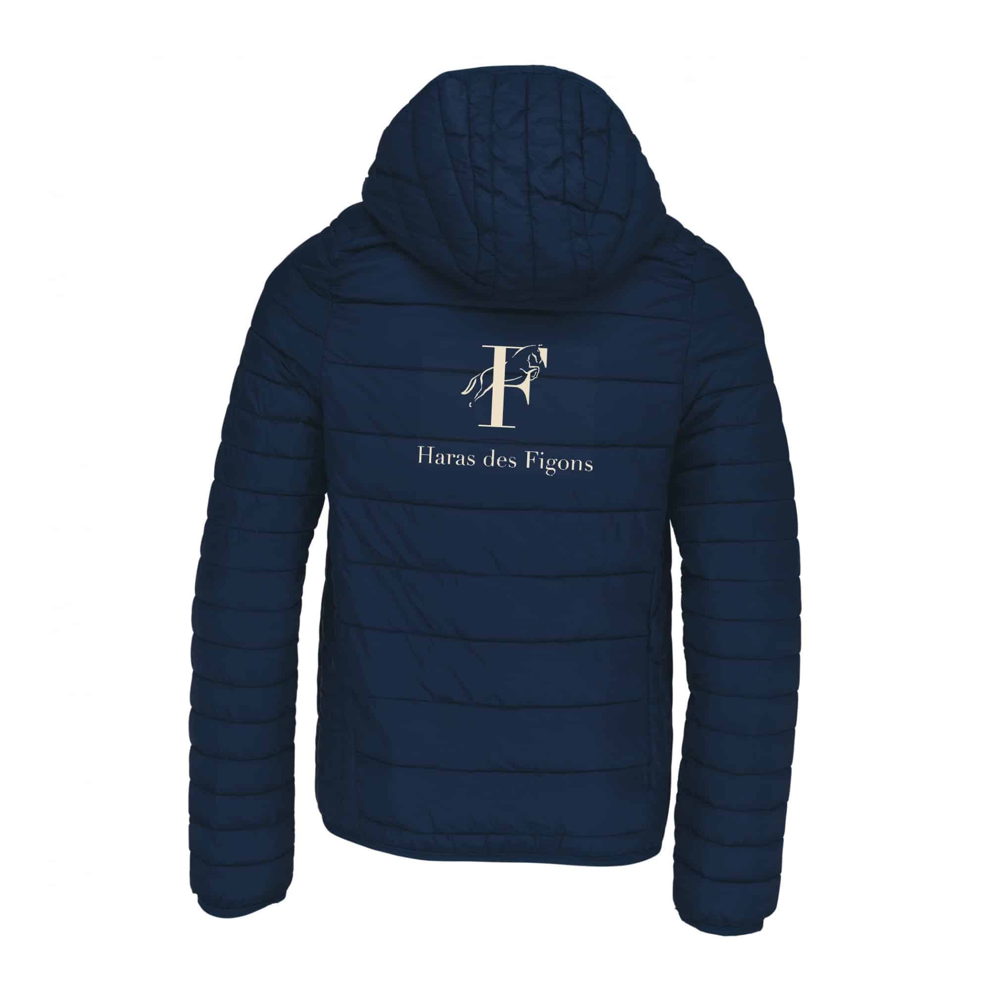DOUDOUNE AVEC MANCHES ET CAPUCHE (enfant) - Haras des figons - Navy - K6112 – Image 3