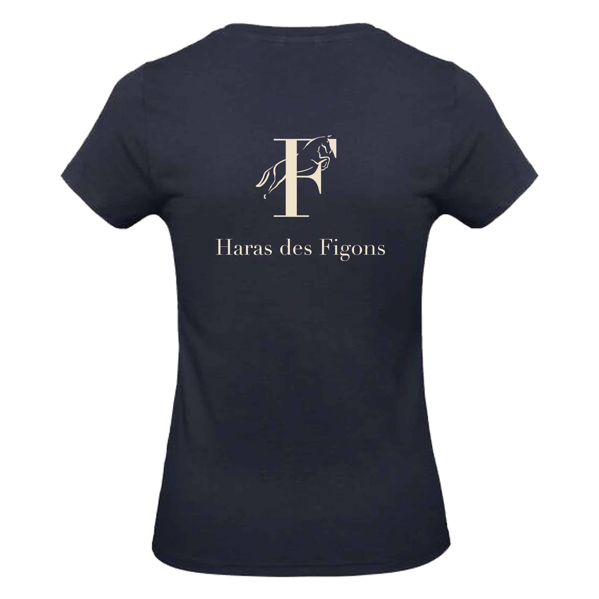 T-SHIRT (femme) - Haras des figons - Navy - BC04T – Image 3