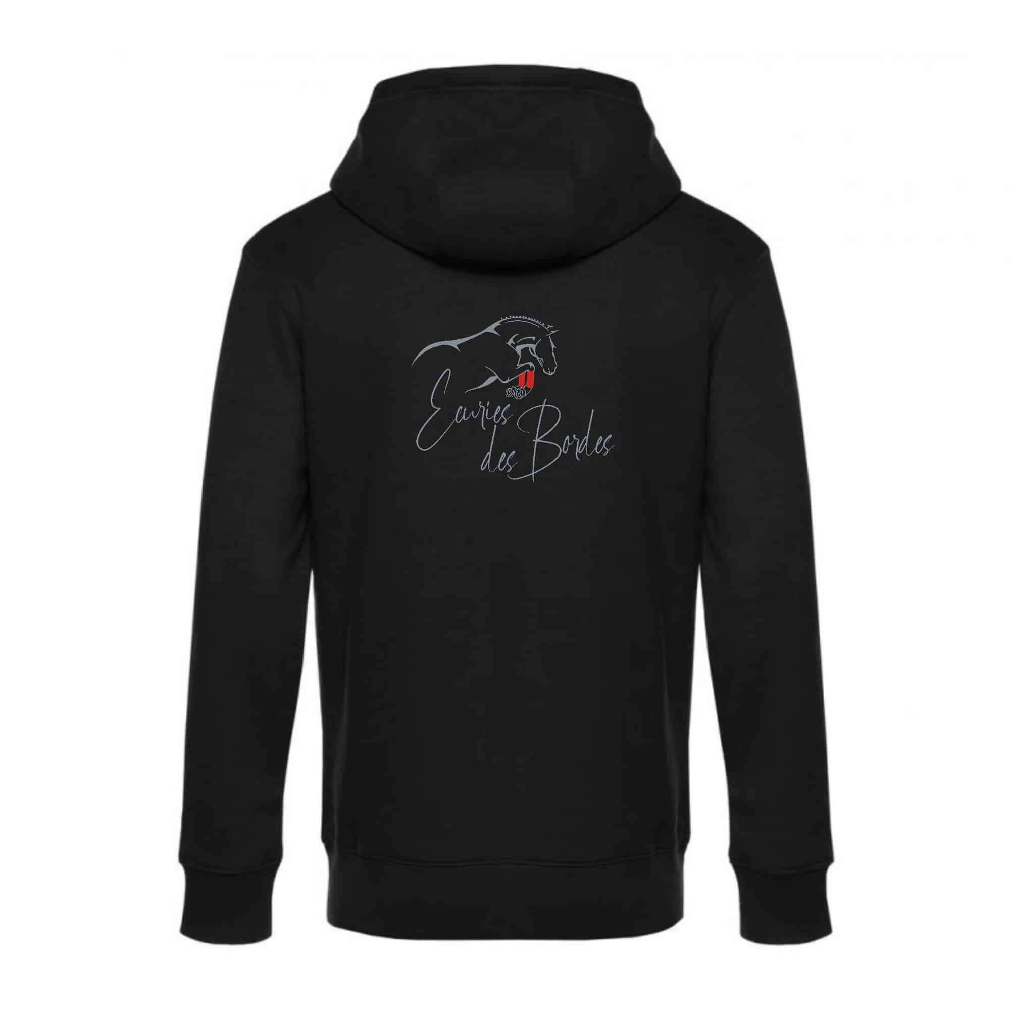 SWEAT ZIPPÉ (Homme) - Les Écuries des Bordes - Noir - BCU03K – Image 3