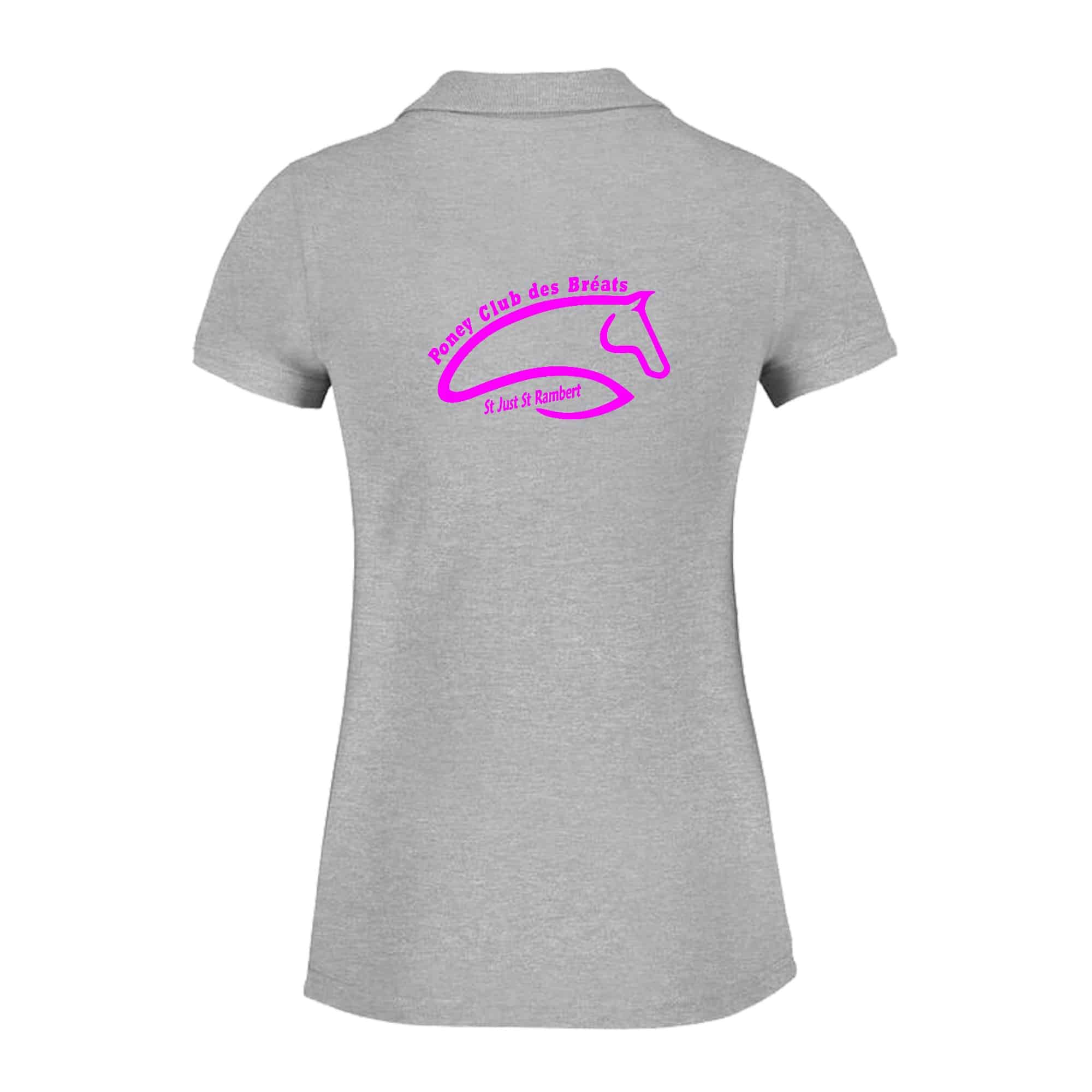 POLO (femme) - Poney-club des Bréats - Gris chiné - BCI1F – Image 3