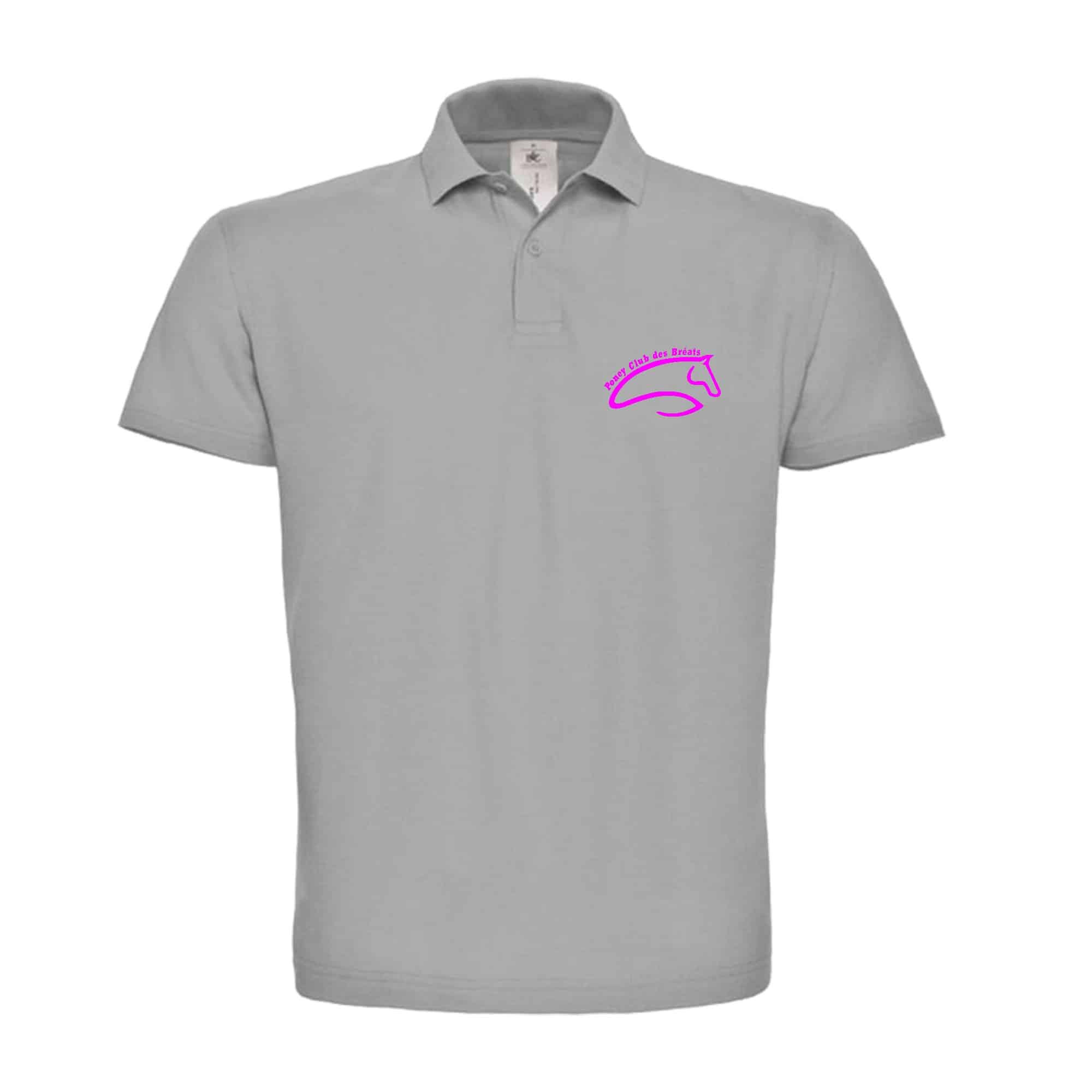 POLO (homme) - Poney-club des Bréats - Gris chiné - BCID1