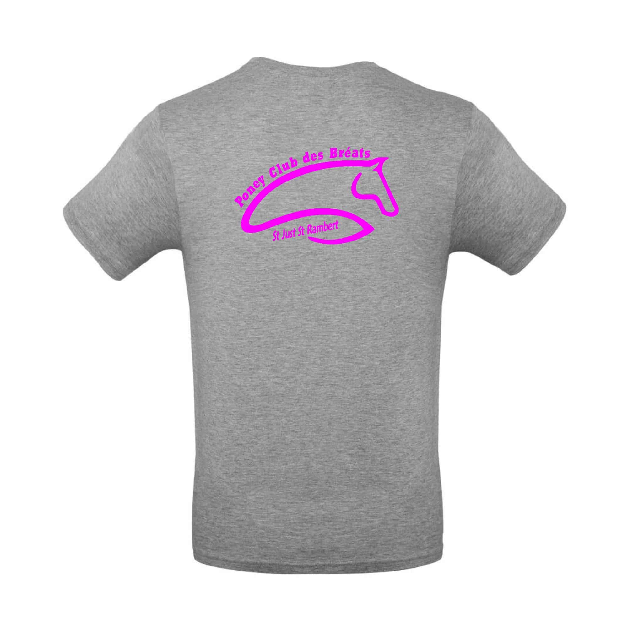 T-SHIRT (homme) - Poney-club des Bréats - Gris chiné - BC03T – Image 3