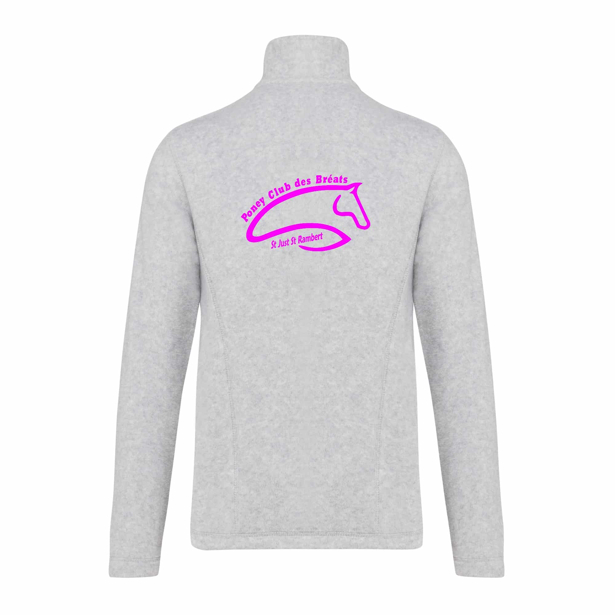 Veste micropolaire zippée (homme) – Poney-club des Bréats - Gris chiné – K911 – Image 3