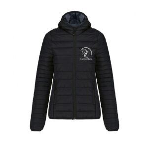 DOUDOUNE AVEC MANCHES ET CAPUCHE (femme) - Écurie de Quém - Noir - K6111