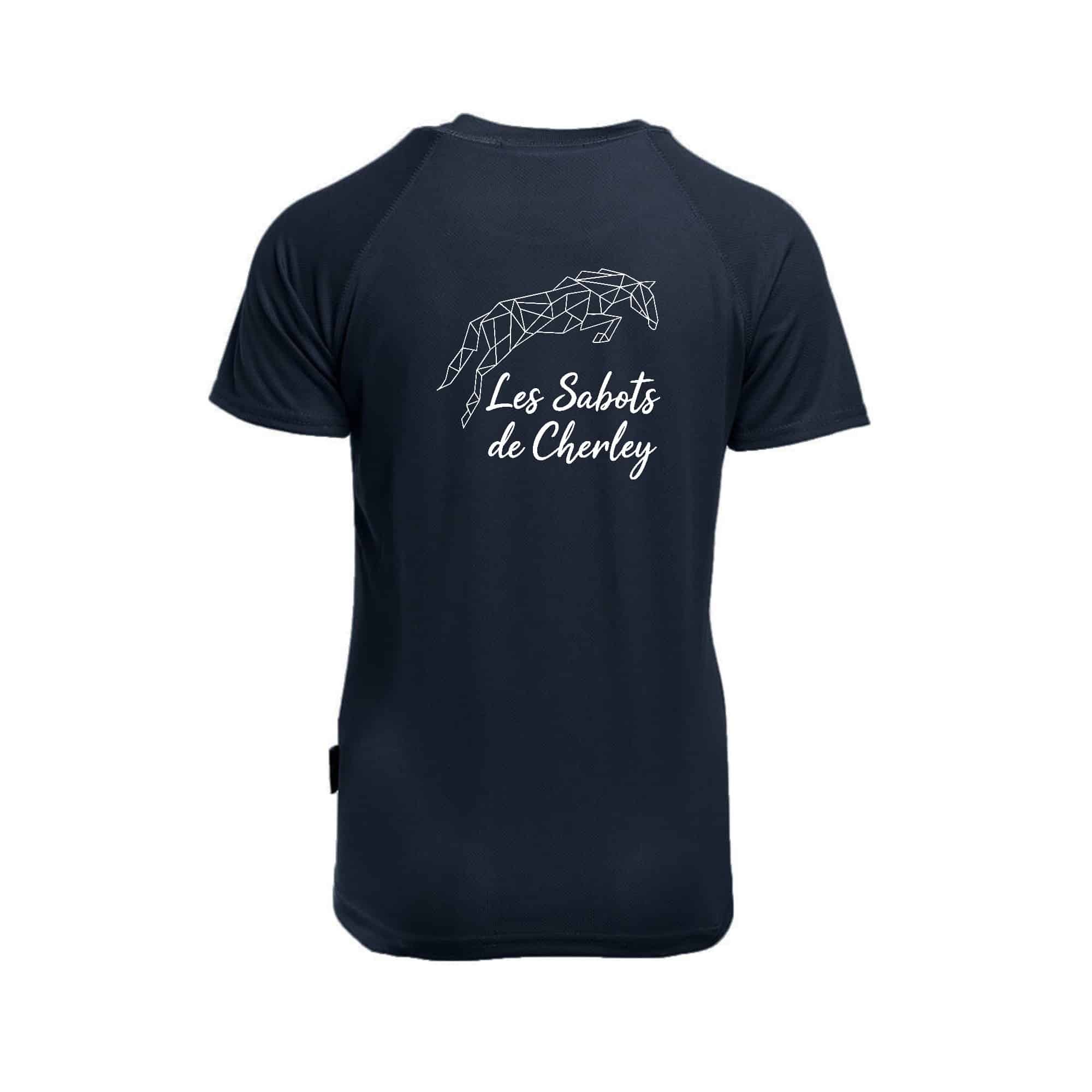T-Shirt respirant (femme) - Écurie les sabots de Cherley - Navy - PK141 – Image 3