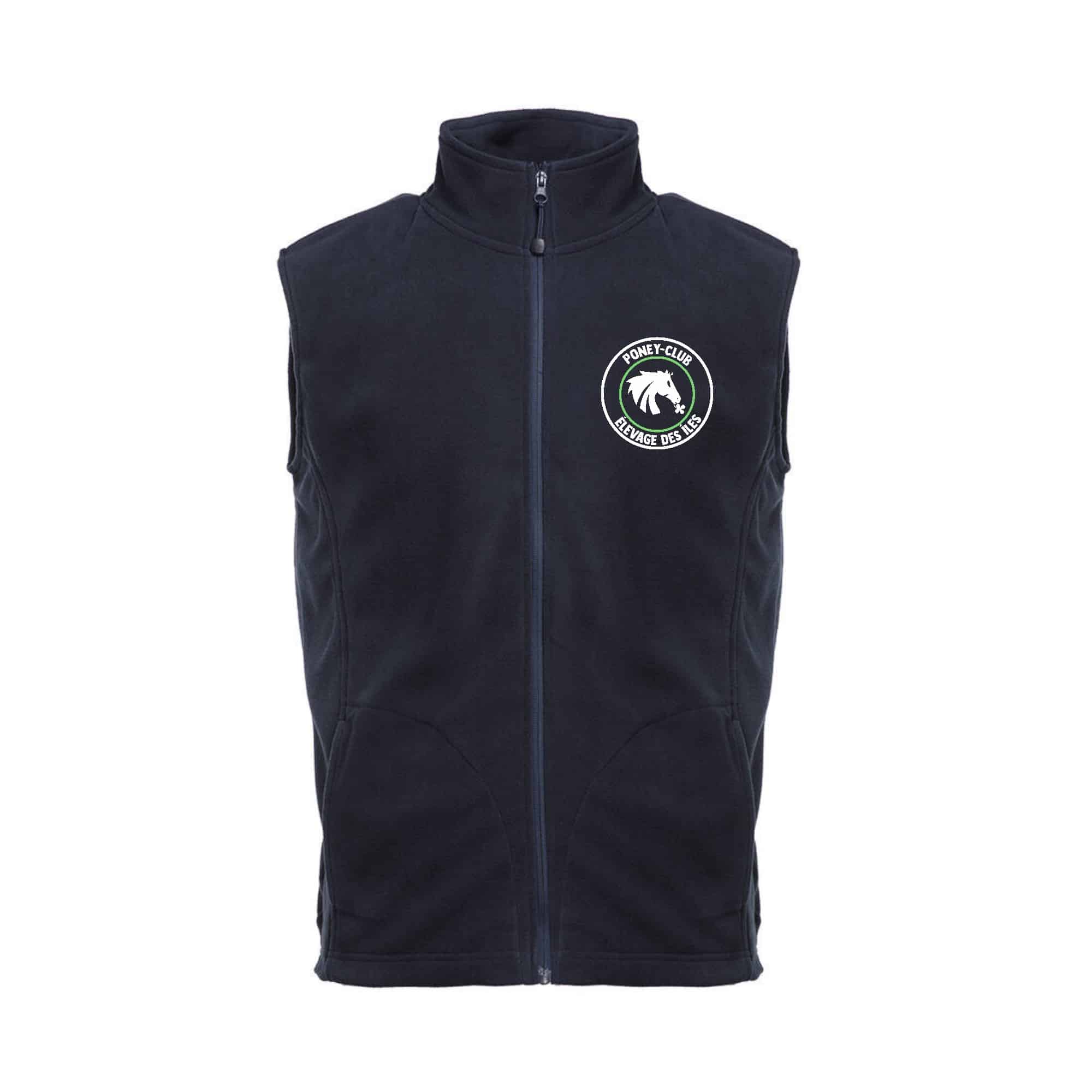 Veste micropolaire zippée sans manches (femme) – Poney club des îles - Navy - K906