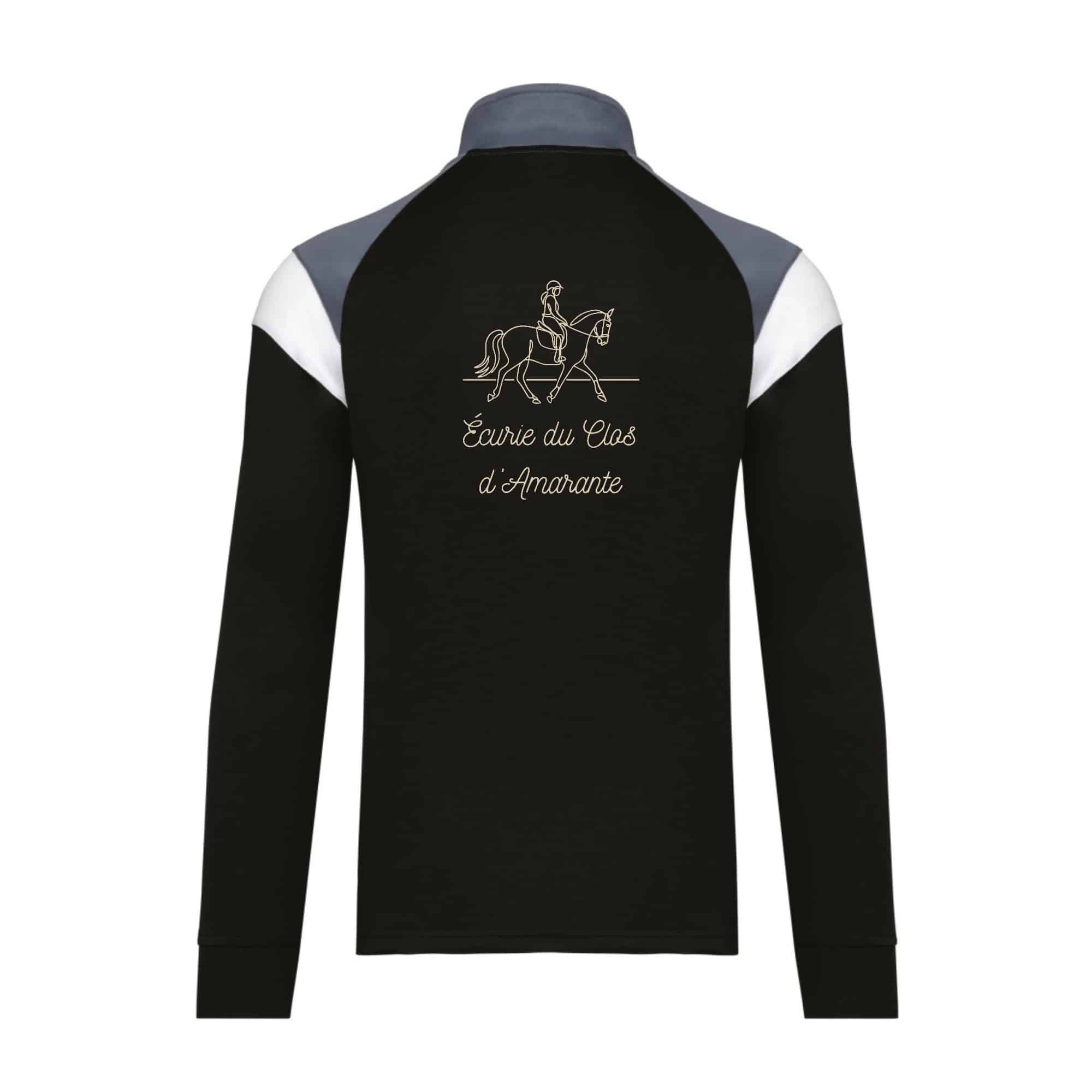 Veste de survêtement zippée (unisexe) - Écurie du Clos d’Amarante - Noir - PA390 – Image 3