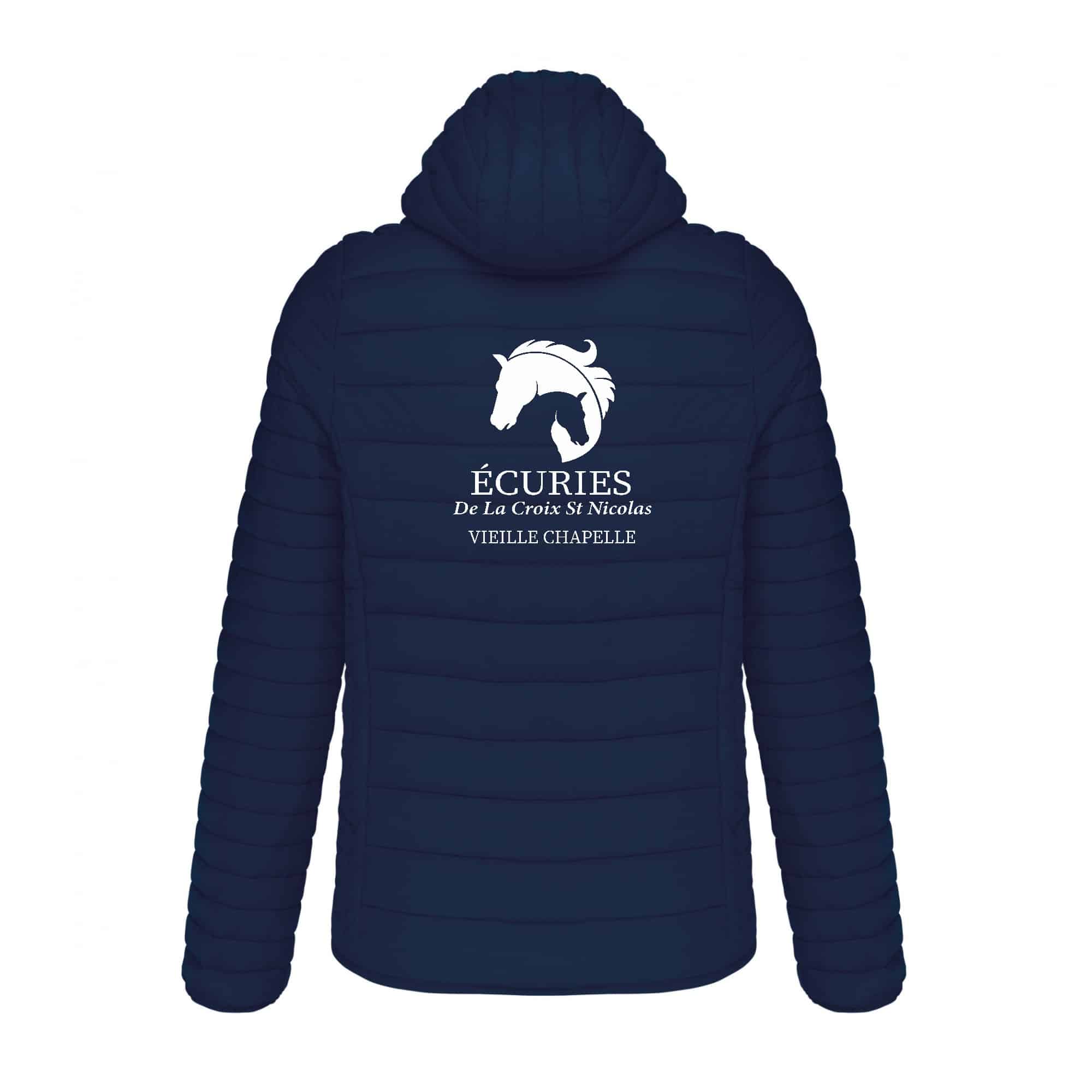 DOUDOUNE AVEC MANCHES ET CAPUCHE (homme) - ECURIES de La Croix Saint Nicolas – Navy - K6110 – Image 3