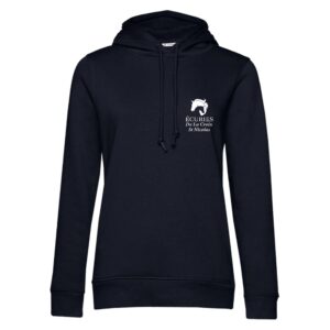 SWEAT A CAPUCHE (femme) – ECURIES de La Croix Saint Nicolas – Navy - K473