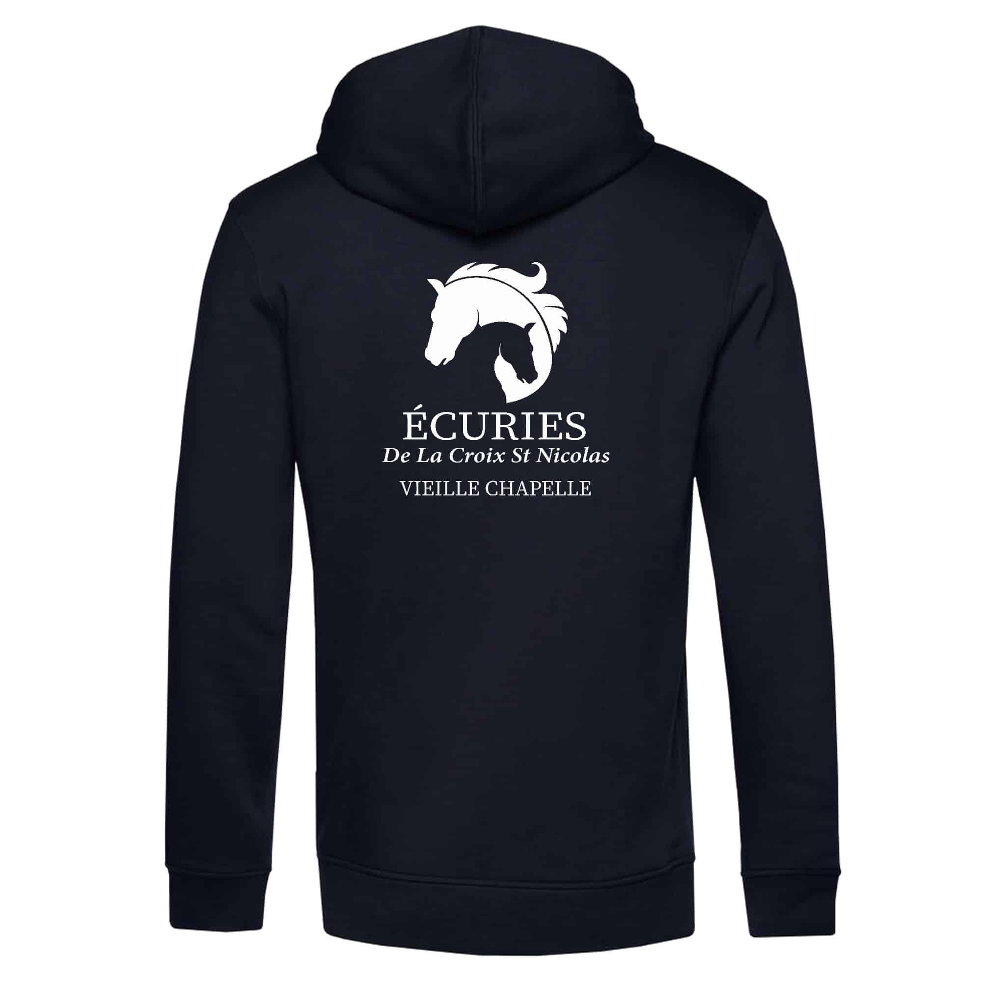SWEAT A CAPUCHE (homme) - ECURIES de La Croix Saint Nicolas – Navy - K476 – Image 2