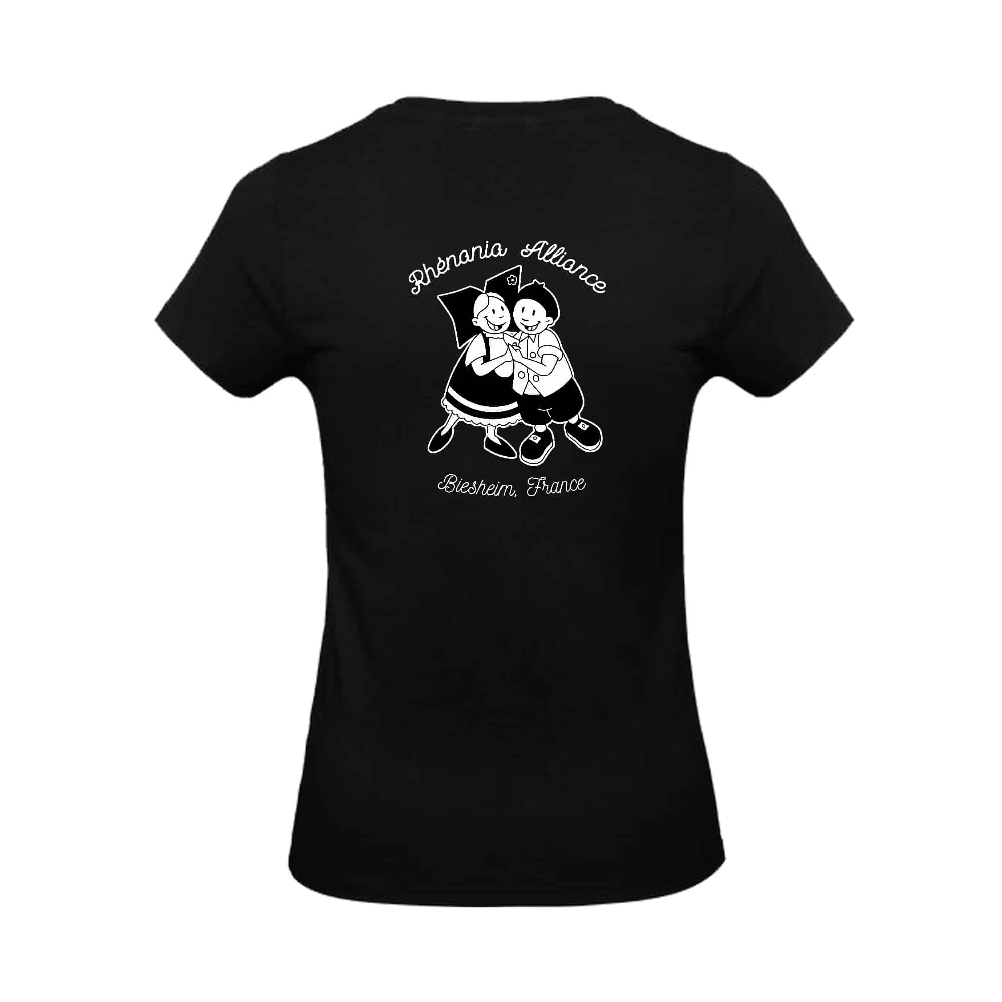 T-SHIRT (femme) - Rhénania Alliance - Noir - BC04T – Image 3