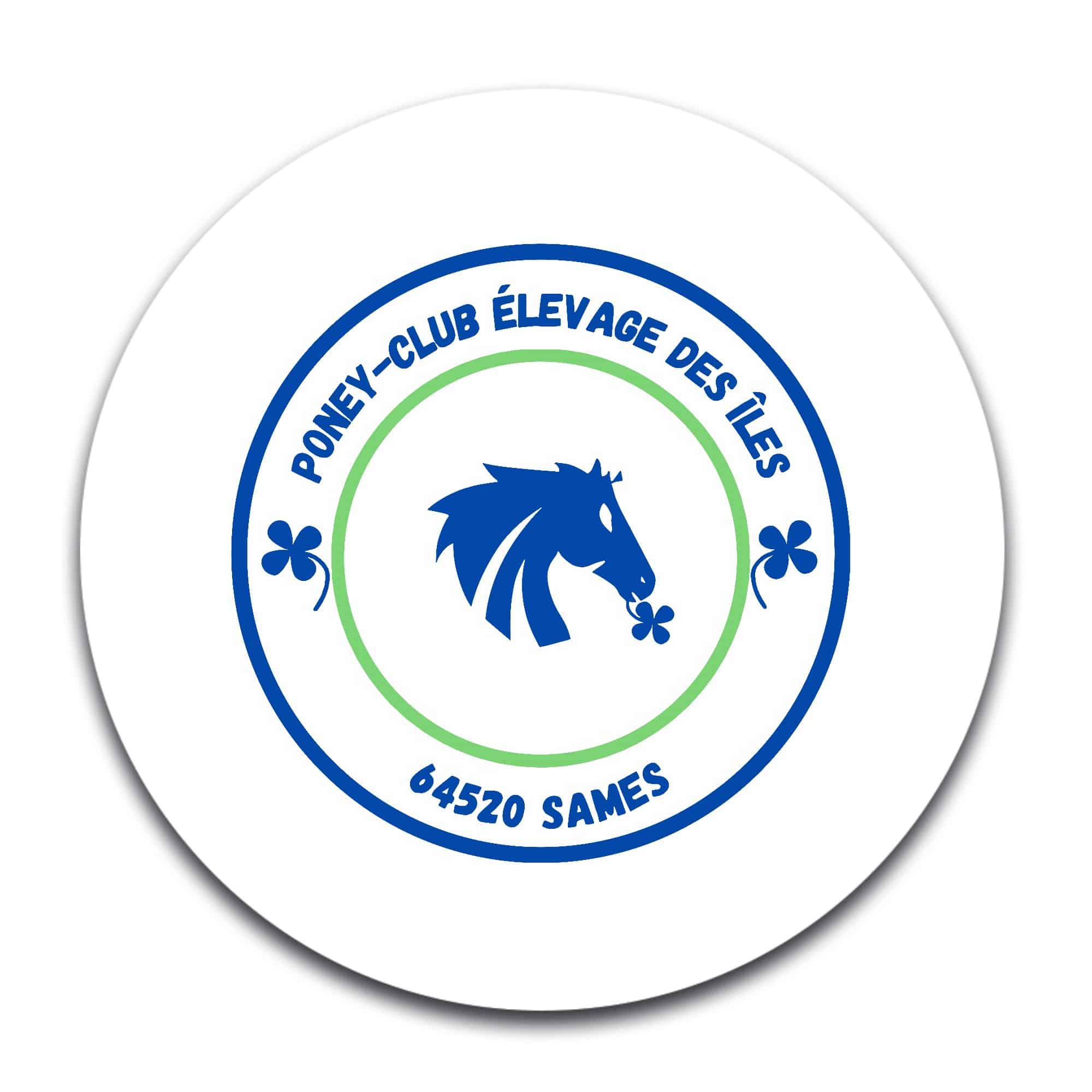 STICKER ROND - Poney club des îles - STI001