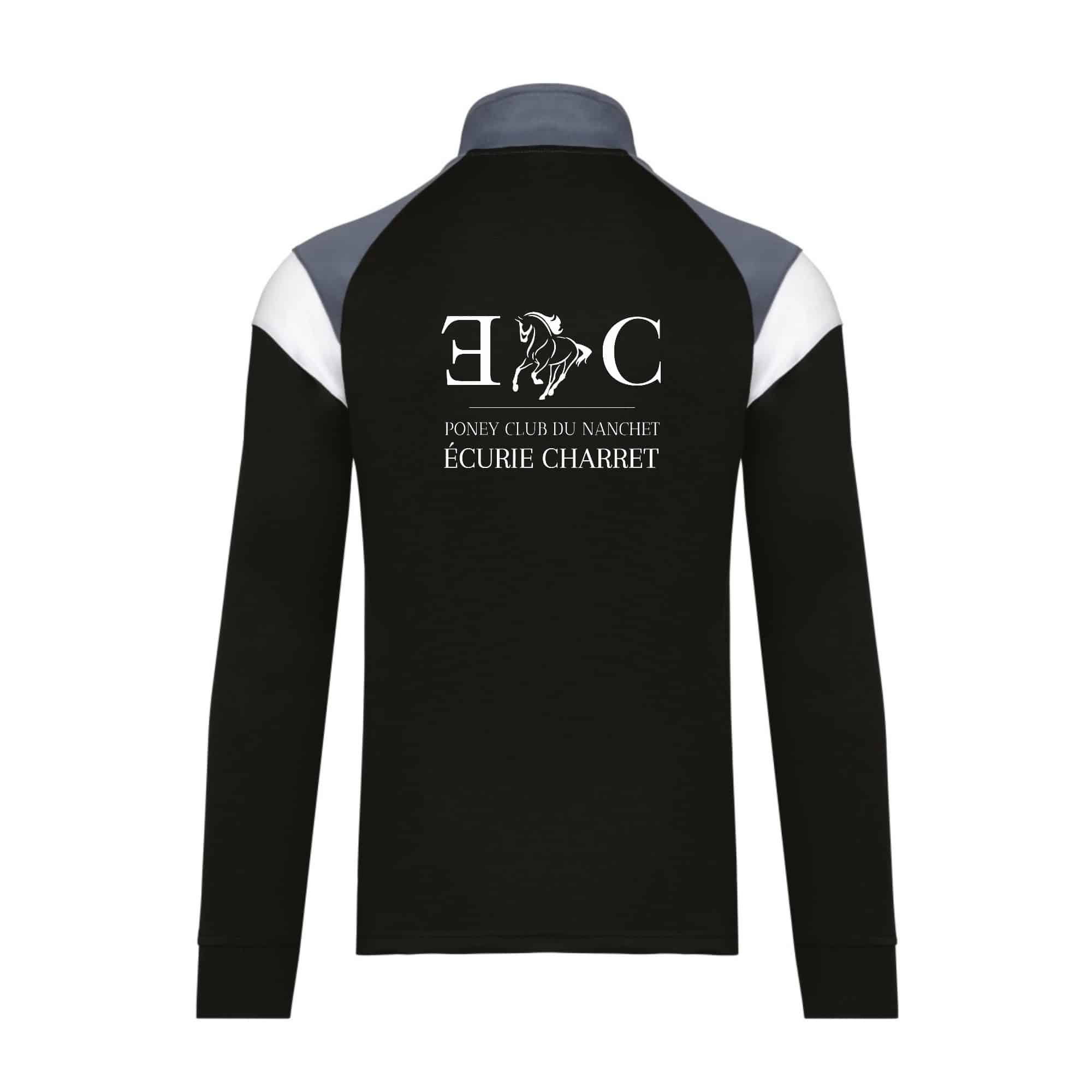 Veste de survêtement zippée (enfant) - Poney club du Nanchet – Noir - PA391 – Image 2