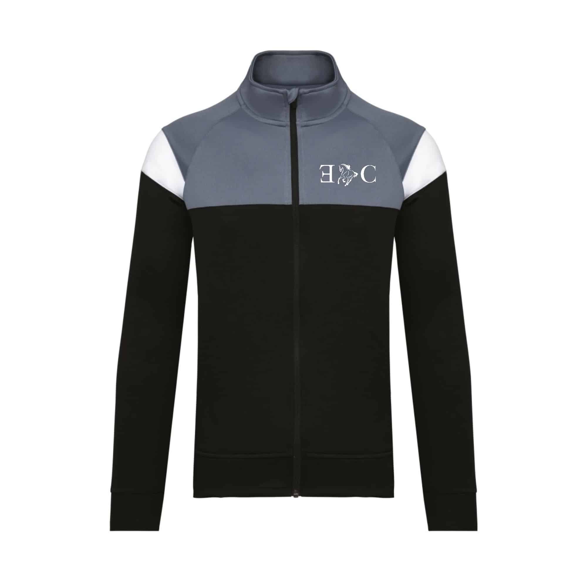 Veste de survêtement zippée (enfant) - Poney club du Nanchet – Noir - PA391
