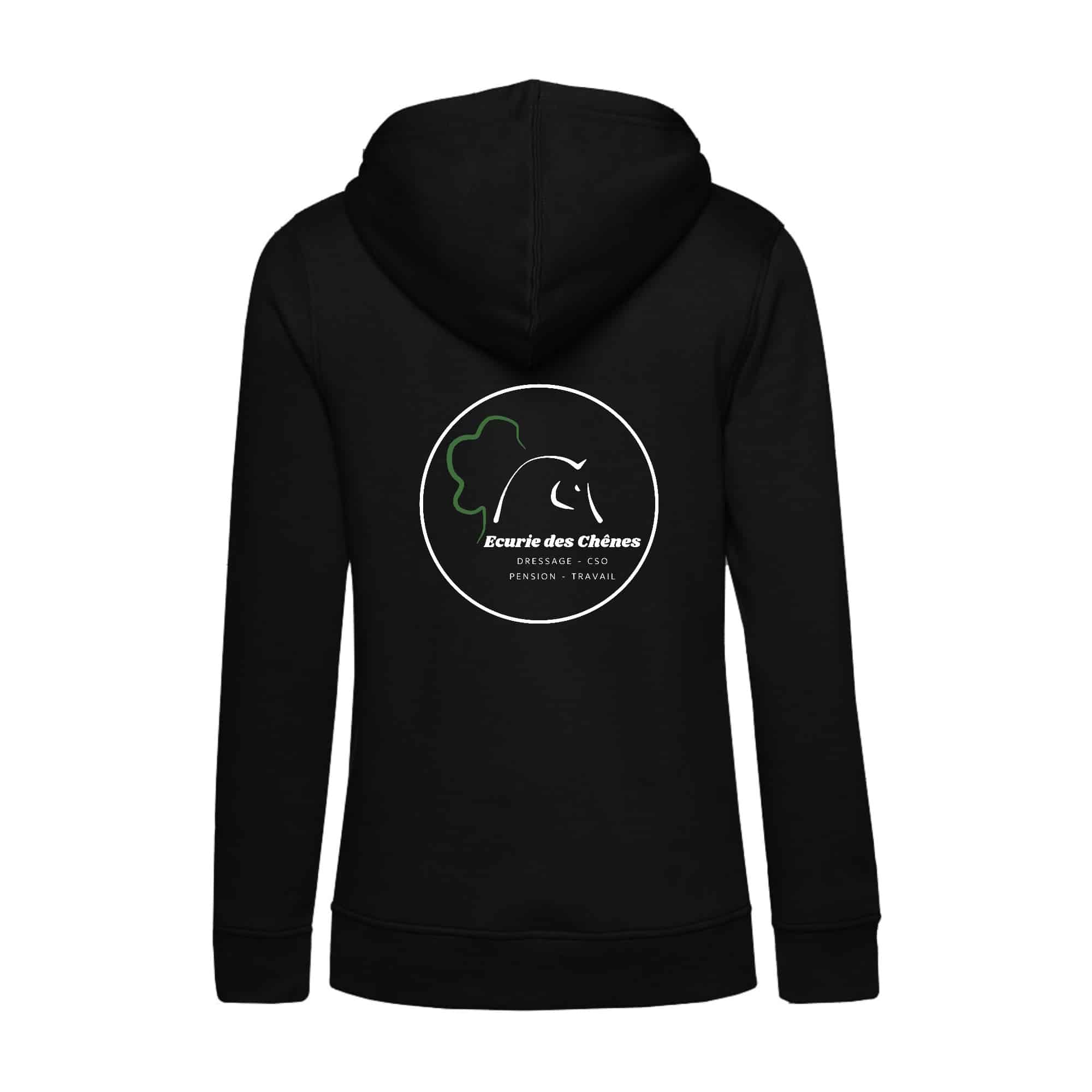 SWEAT A CAPUCHE (femme) – ECURIE DES CHENES - Noir - BCW34B – Image 3