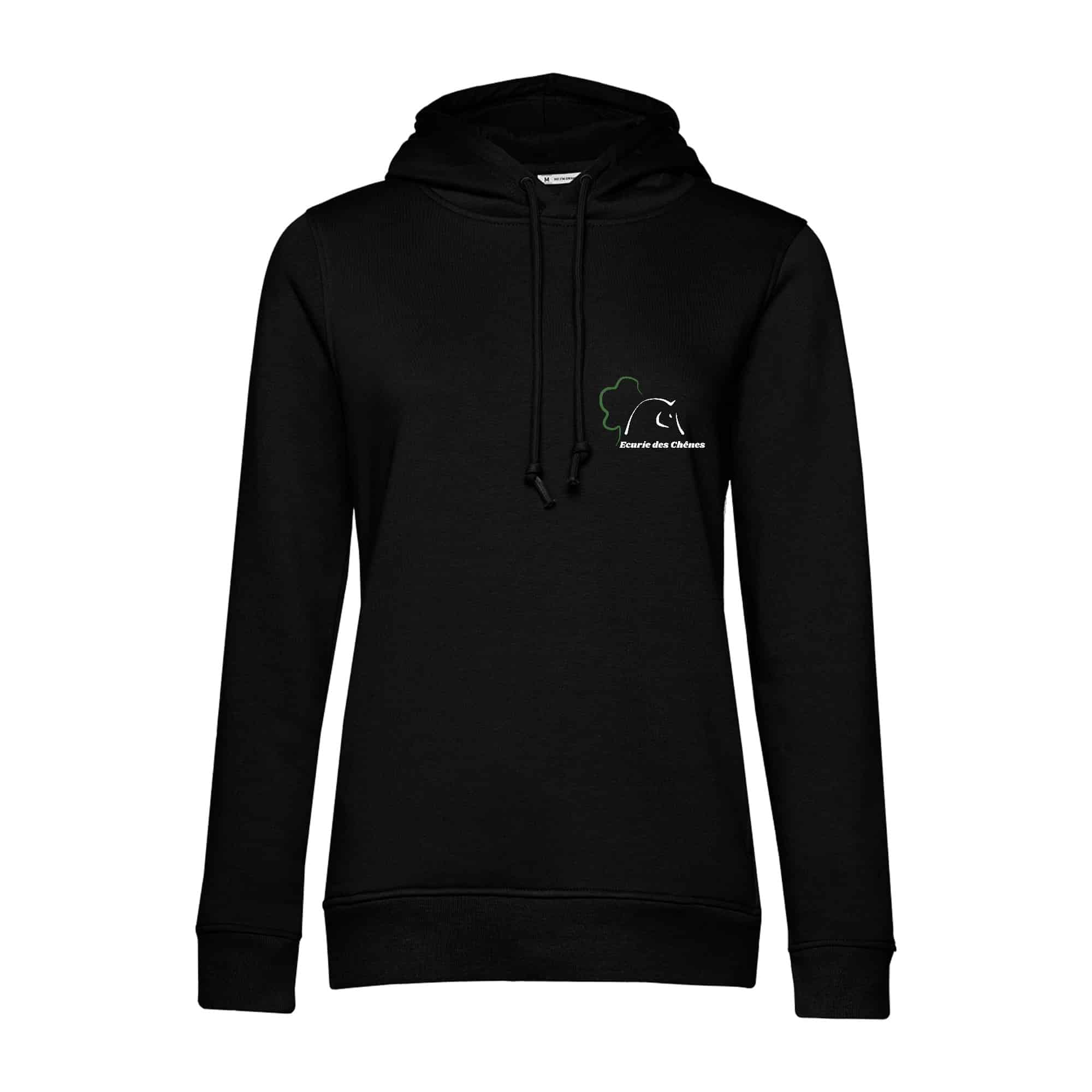 SWEAT A CAPUCHE (femme) – ECURIE DES CHENES - Noir - BCW34B