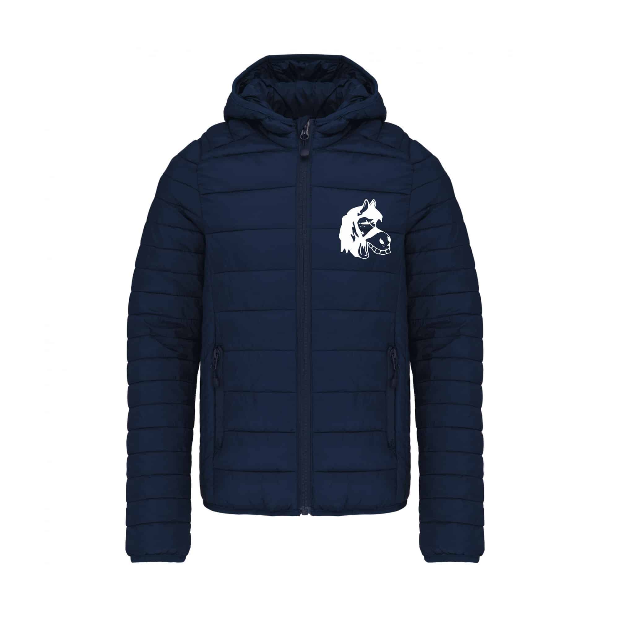 DOUDOUNE AVEC MANCHES ET CAPUCHE (enfant) - Association Les Crins Fleuris - Navy - K6112
